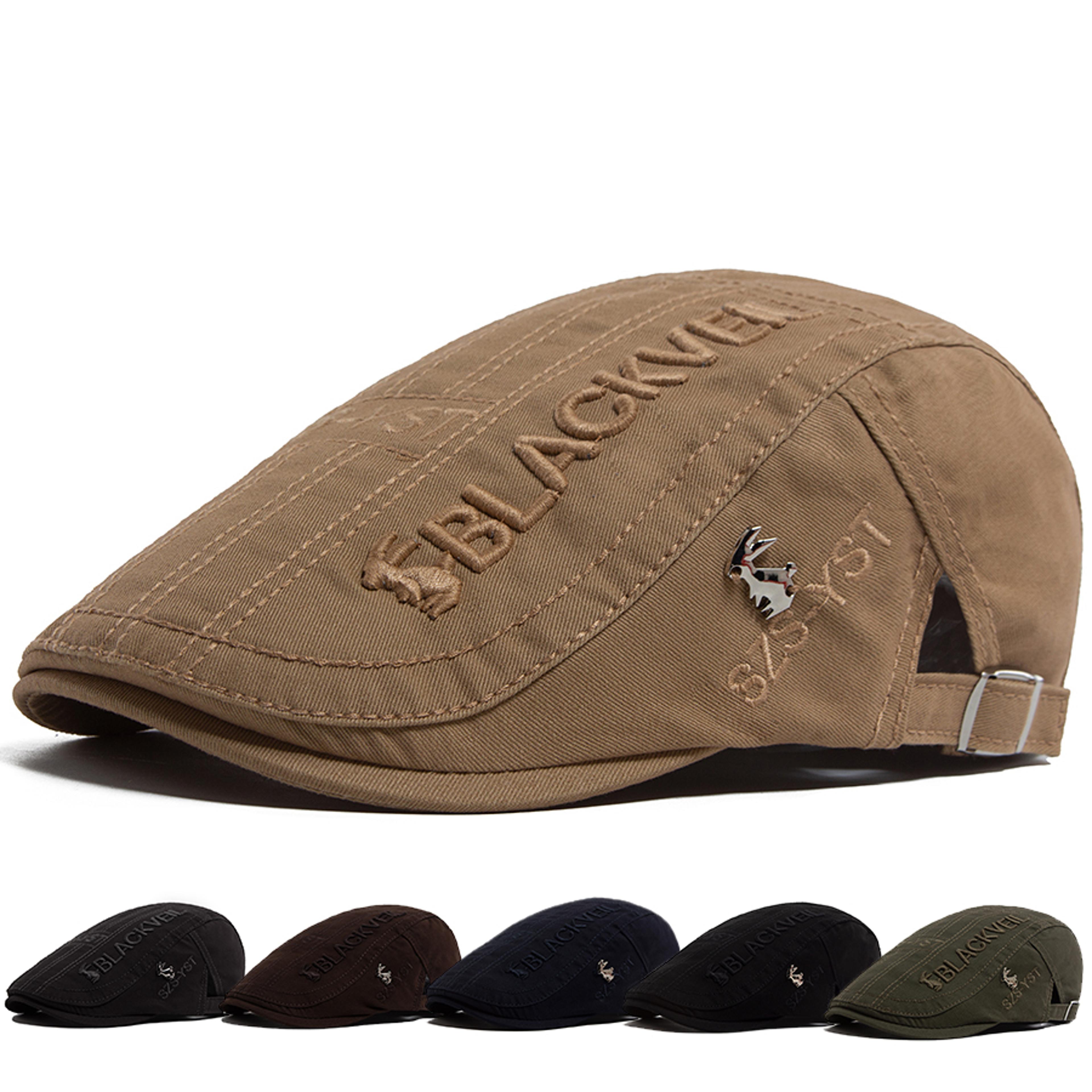 men vintage rabbit embroidery flat cap