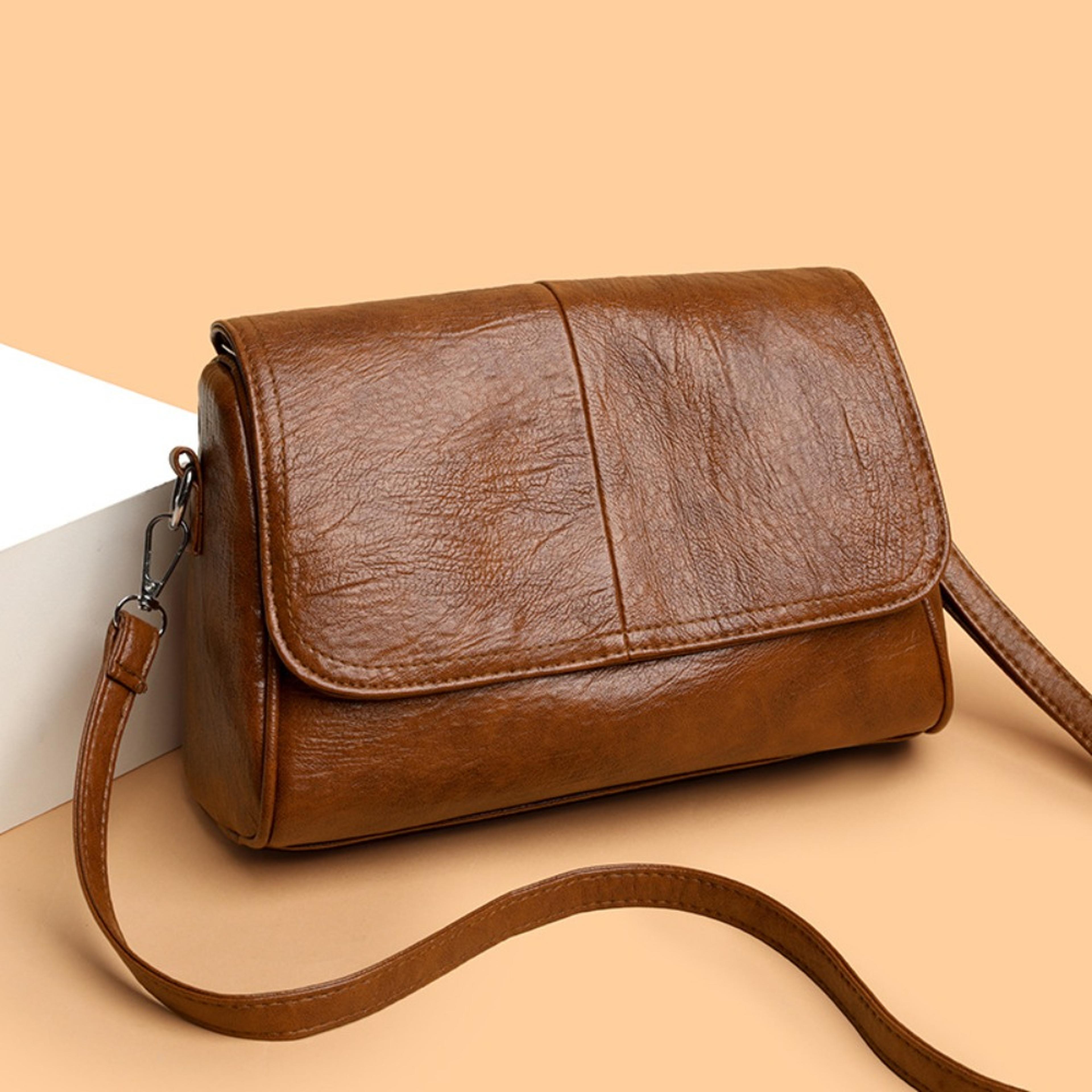 retro oil wax leather crossbody bag