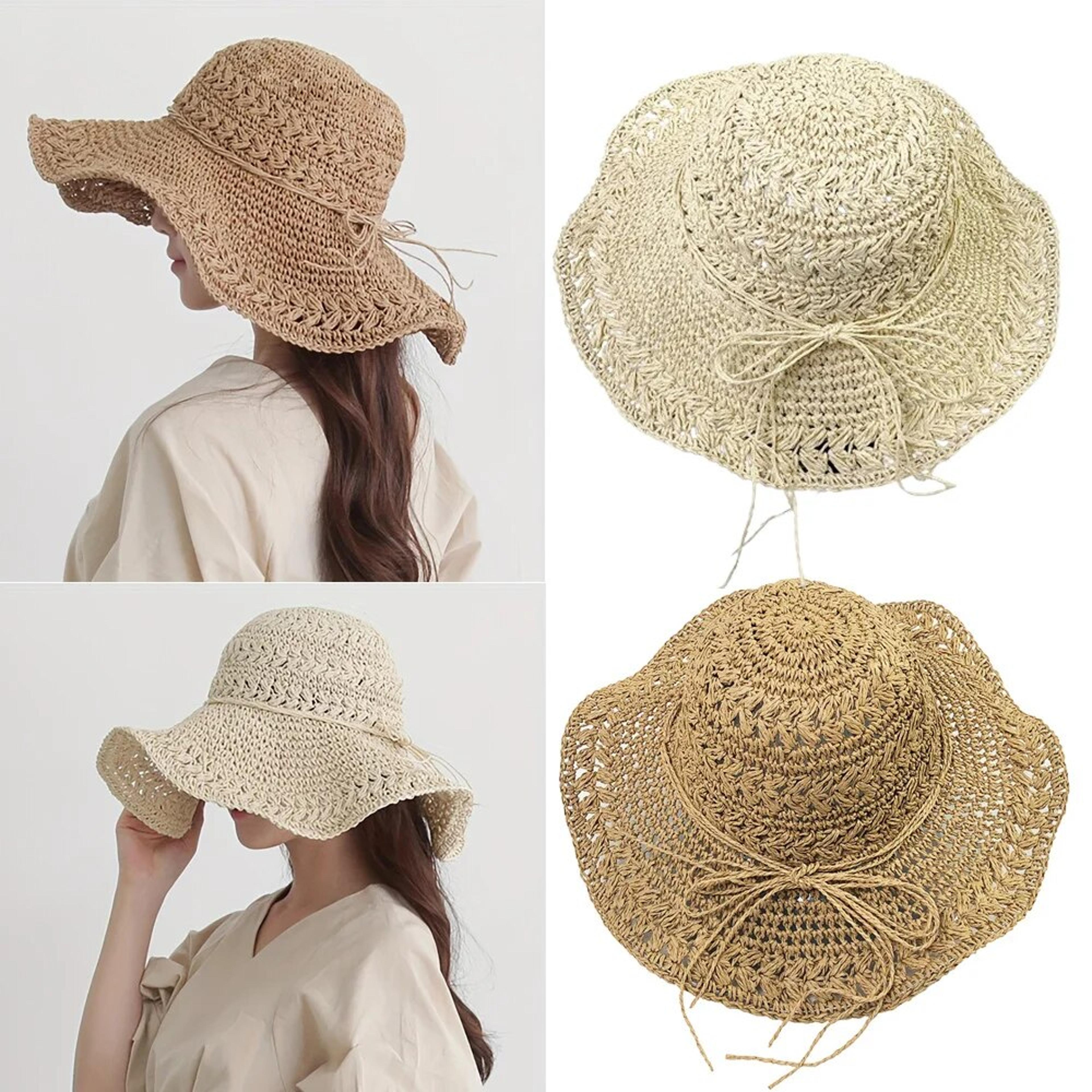 oversized wide brim straw sun hat for women with elegant bowknot