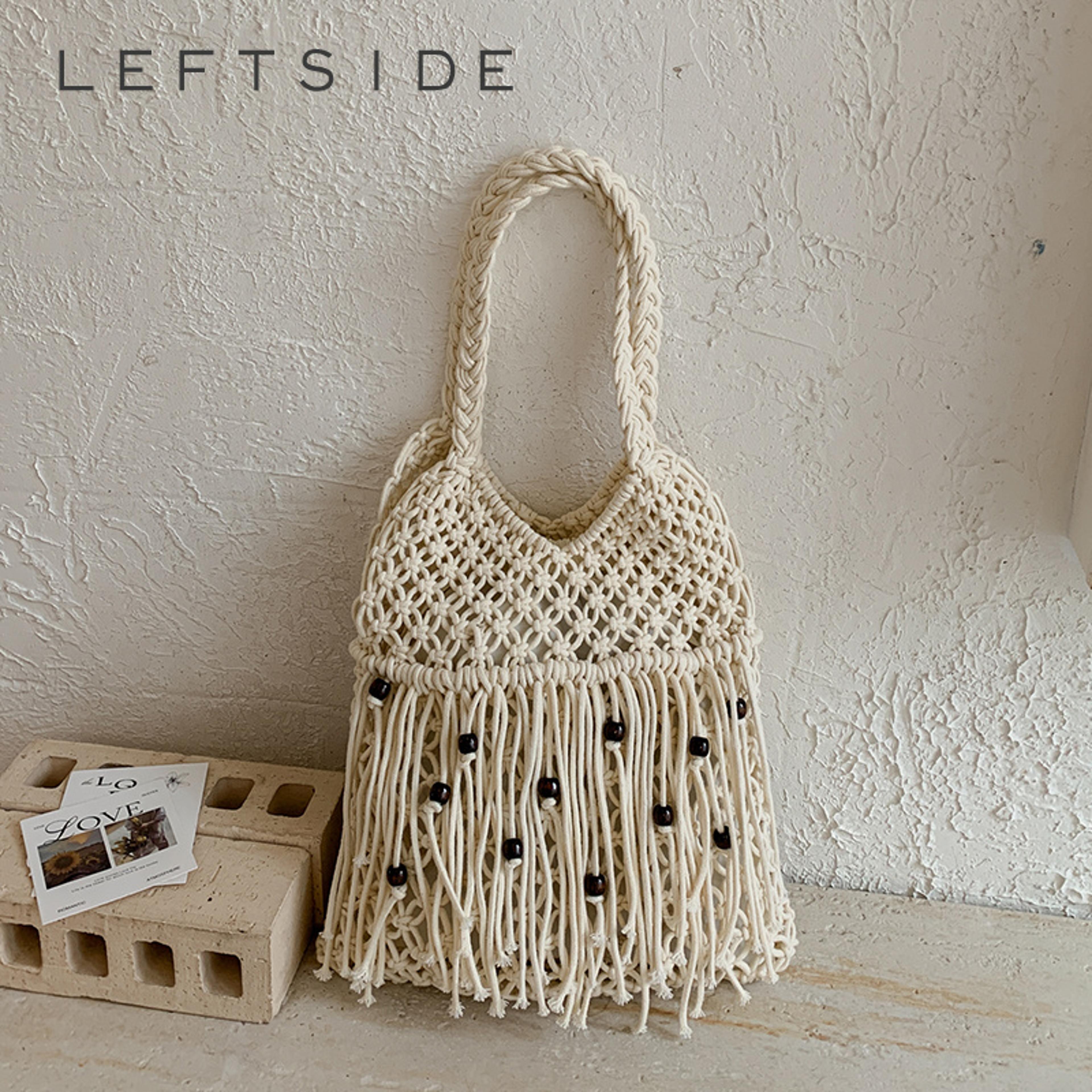 bohemian beaded crochet tote bag