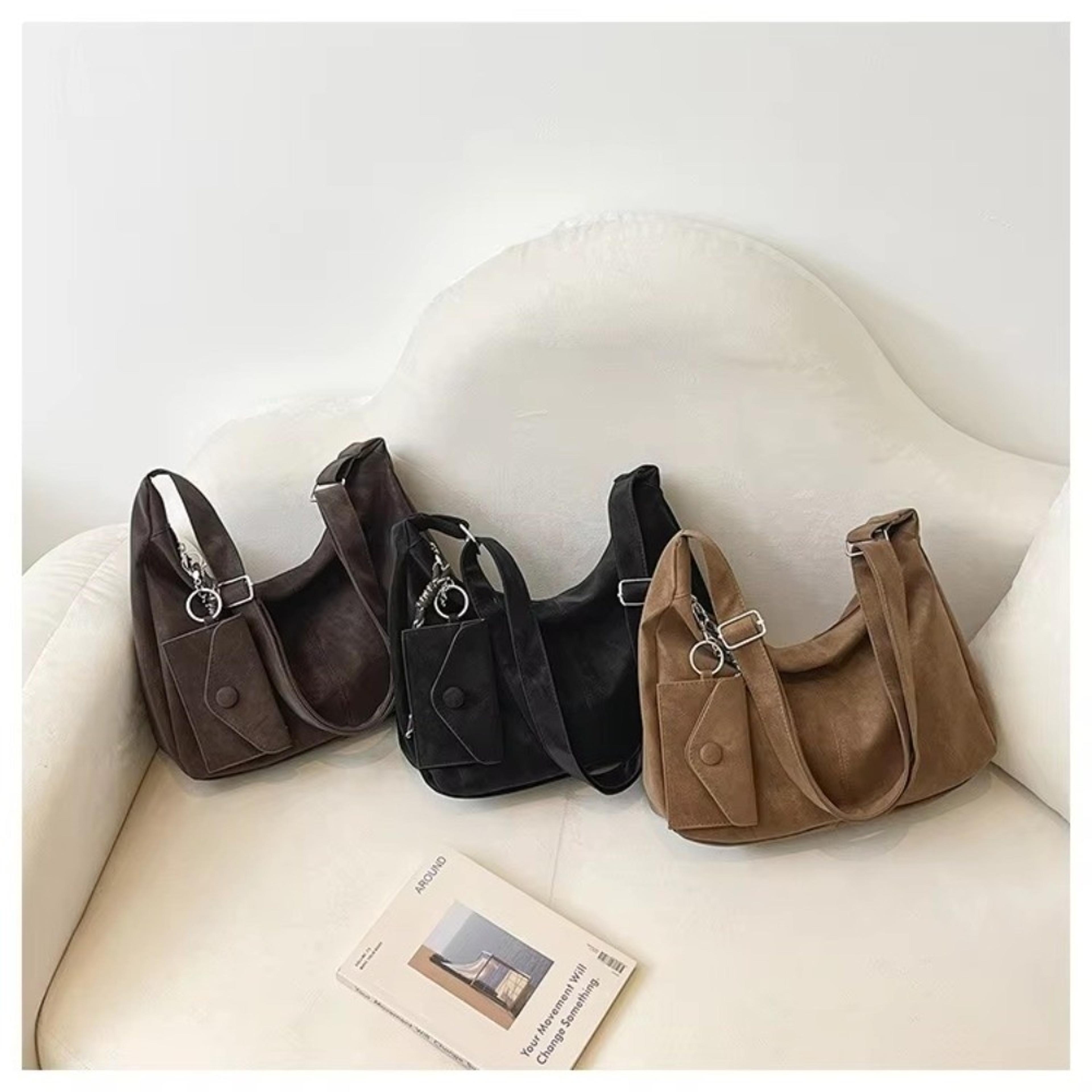 luxe pebble soft leather tote bag with matching pouch