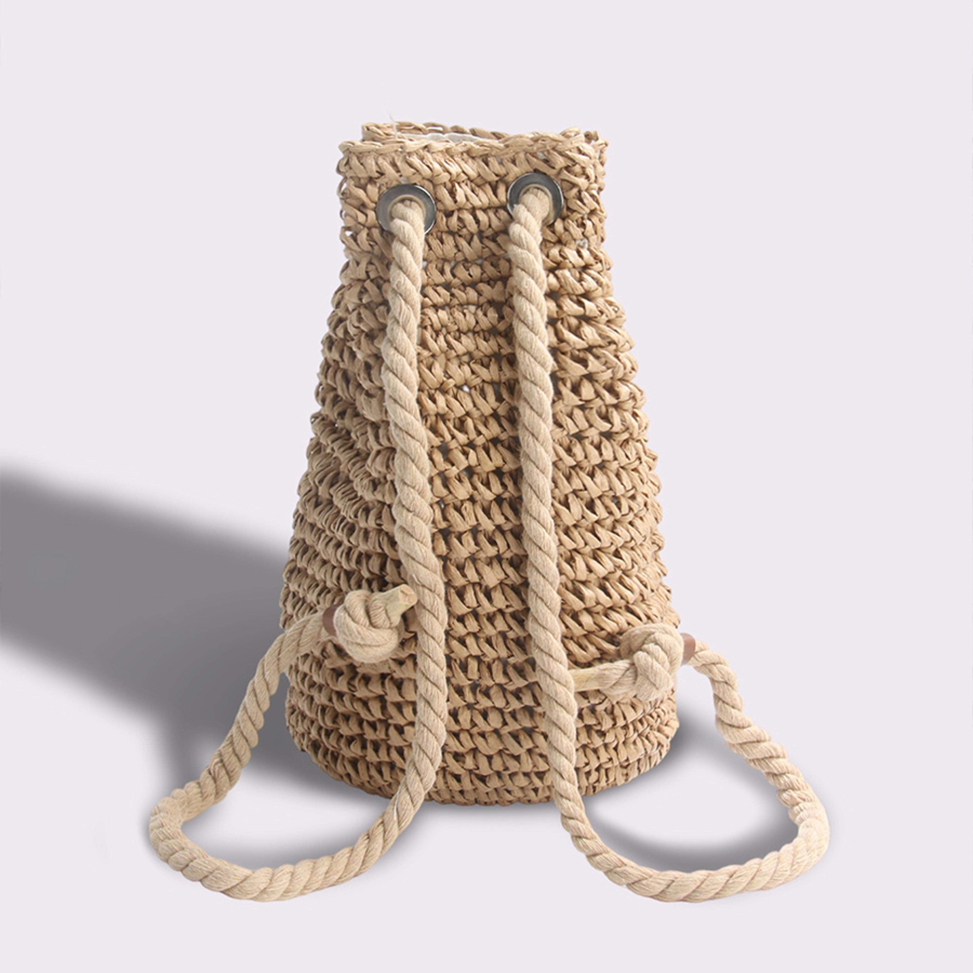 summer bohemian woven straw backpack for women beach travel and casual chic style