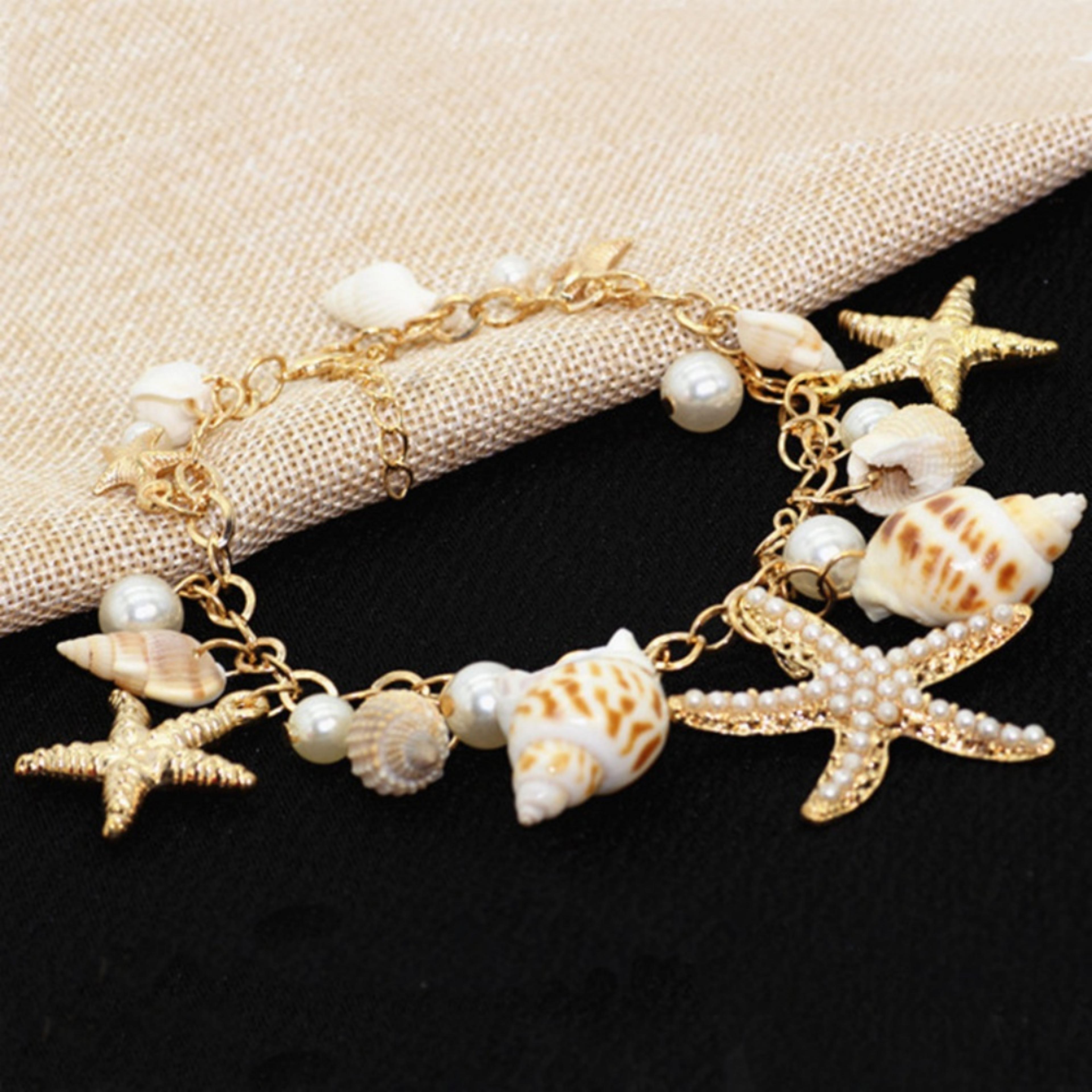 ocean breeze shell and pearl bracelet for women