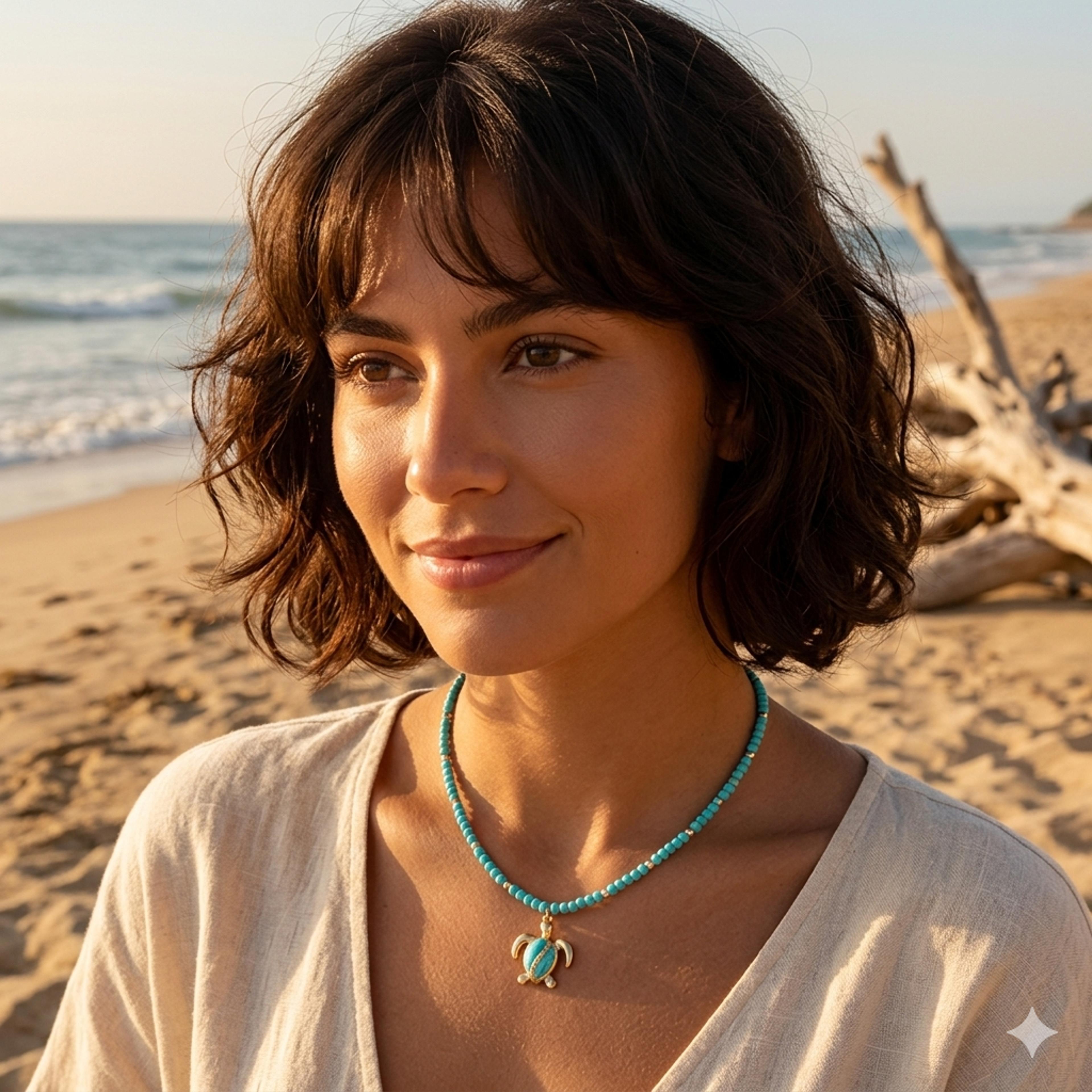 handmade turquoise beaded necklace