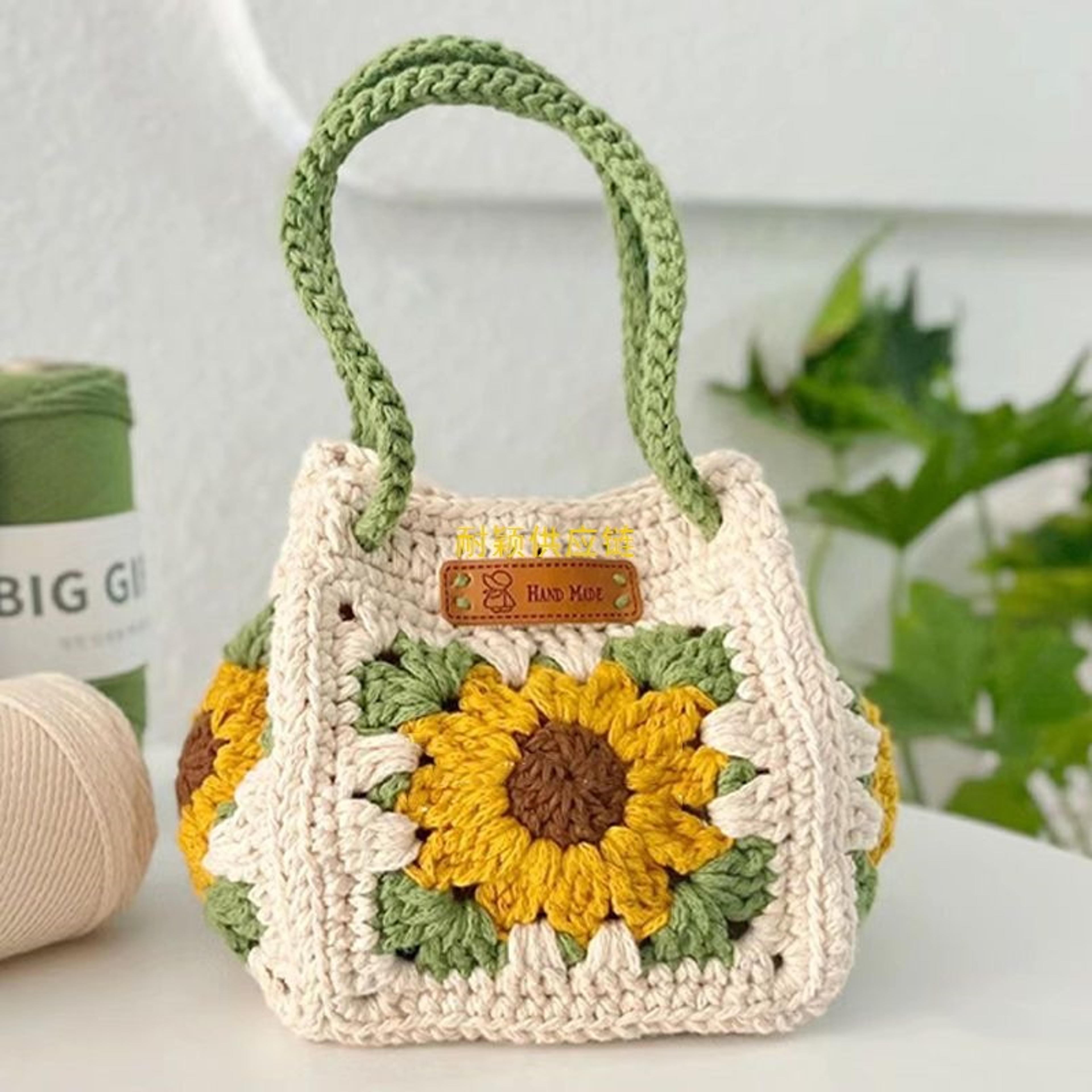 handmade crochet sunflower handbag womens