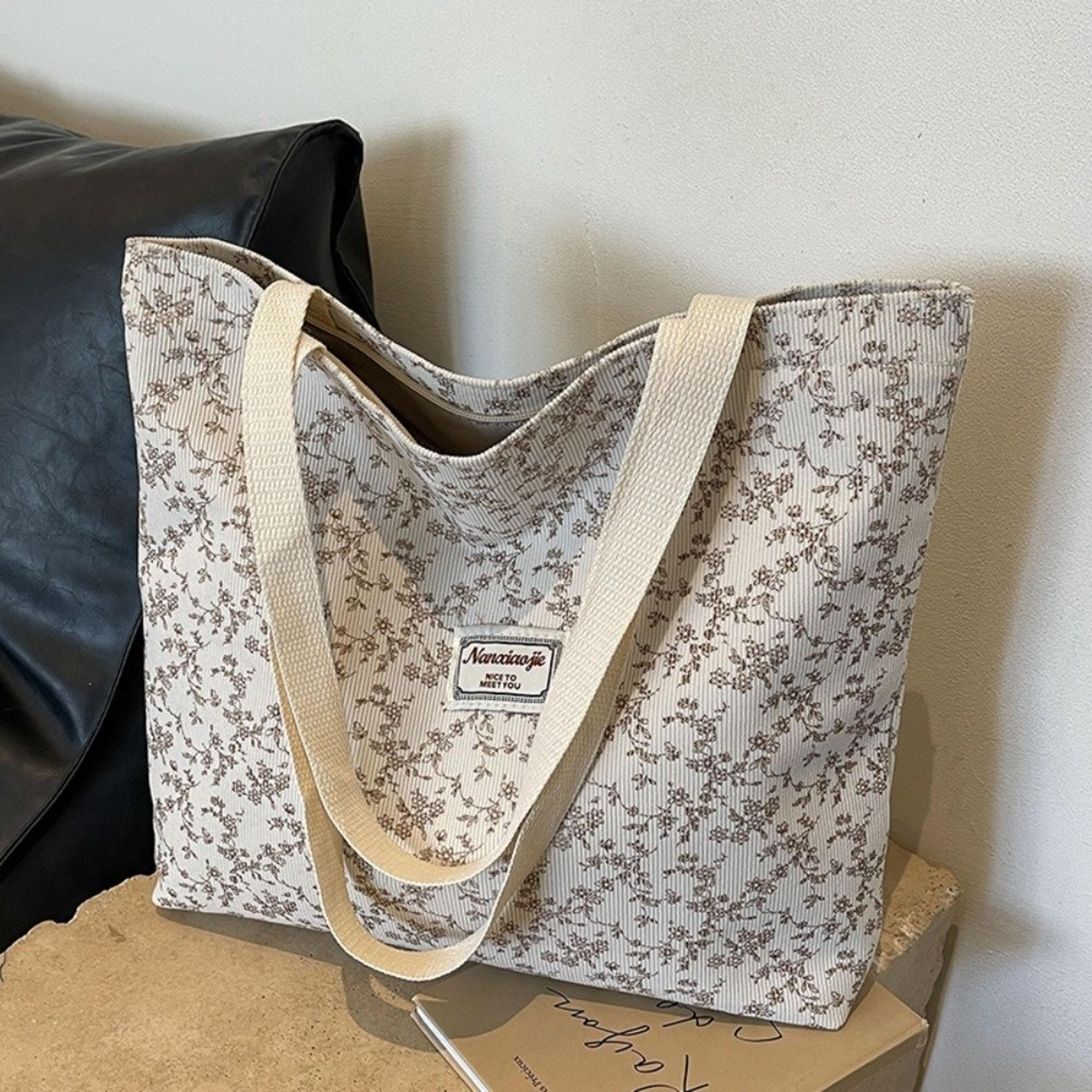 corduroy tote bag for women large capacity shoulder bag casual handbag