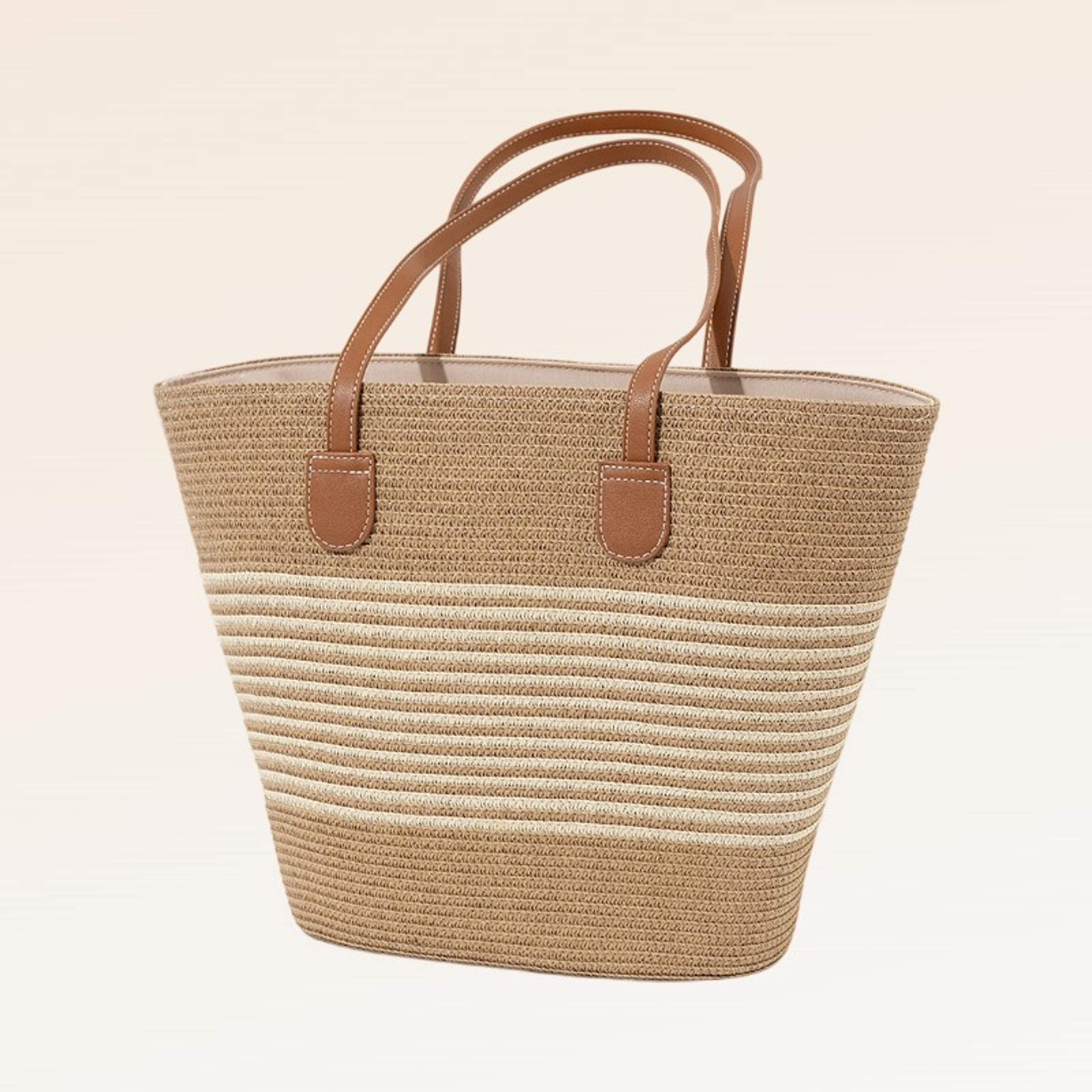 vintage woven straw bucket bag large summer beach tote