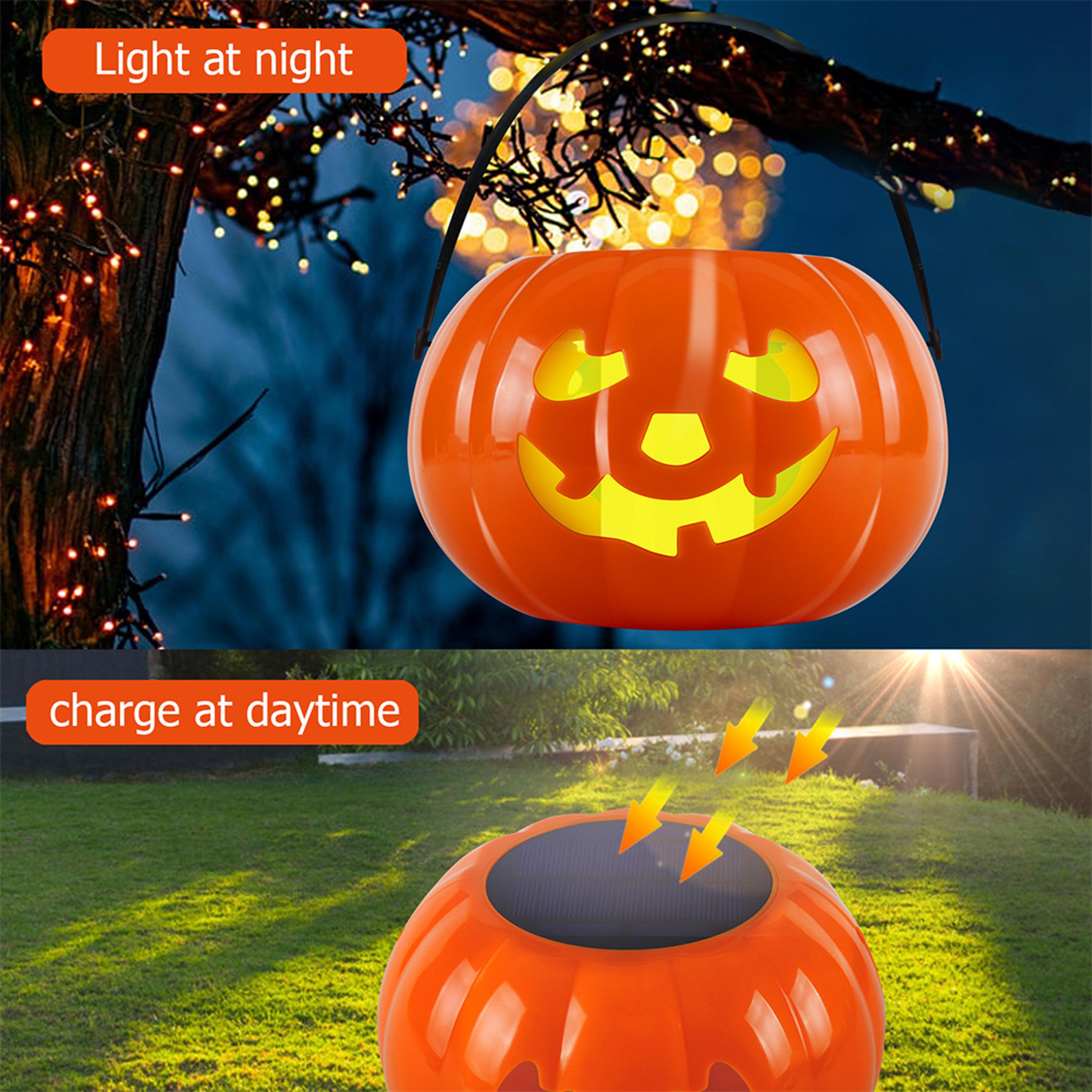 halloween solar pumpkin lantern outdoor garden, led lighting yard pathway lights for villa park decoration