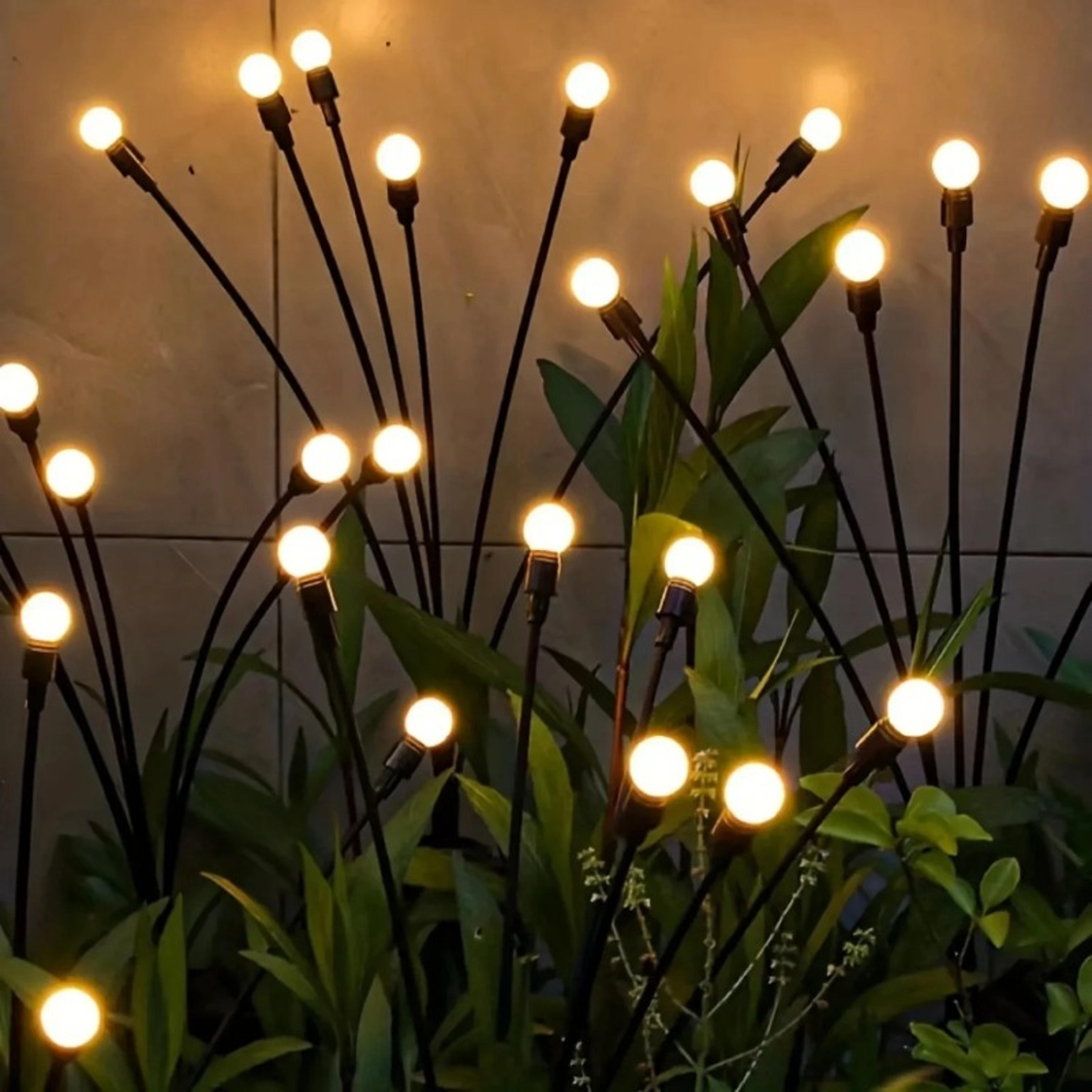 solar lamp firefly ground insertion spotlight, home solar lights outdoor courtyard, garden led lights lawn camping