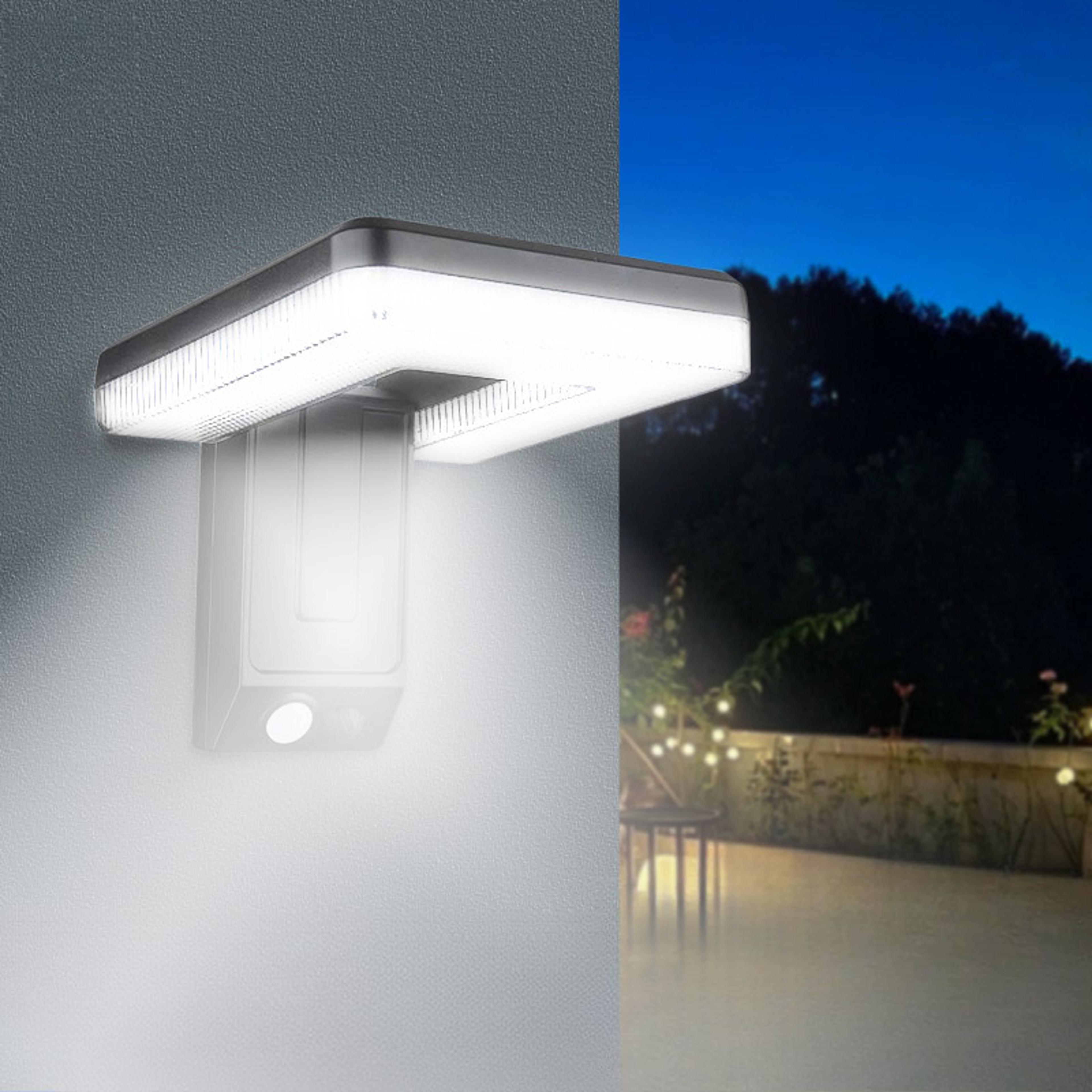 solar light motion sensor led wall lamp, outdoor garden decor light, waterproof 3 mode pathway yard lighting