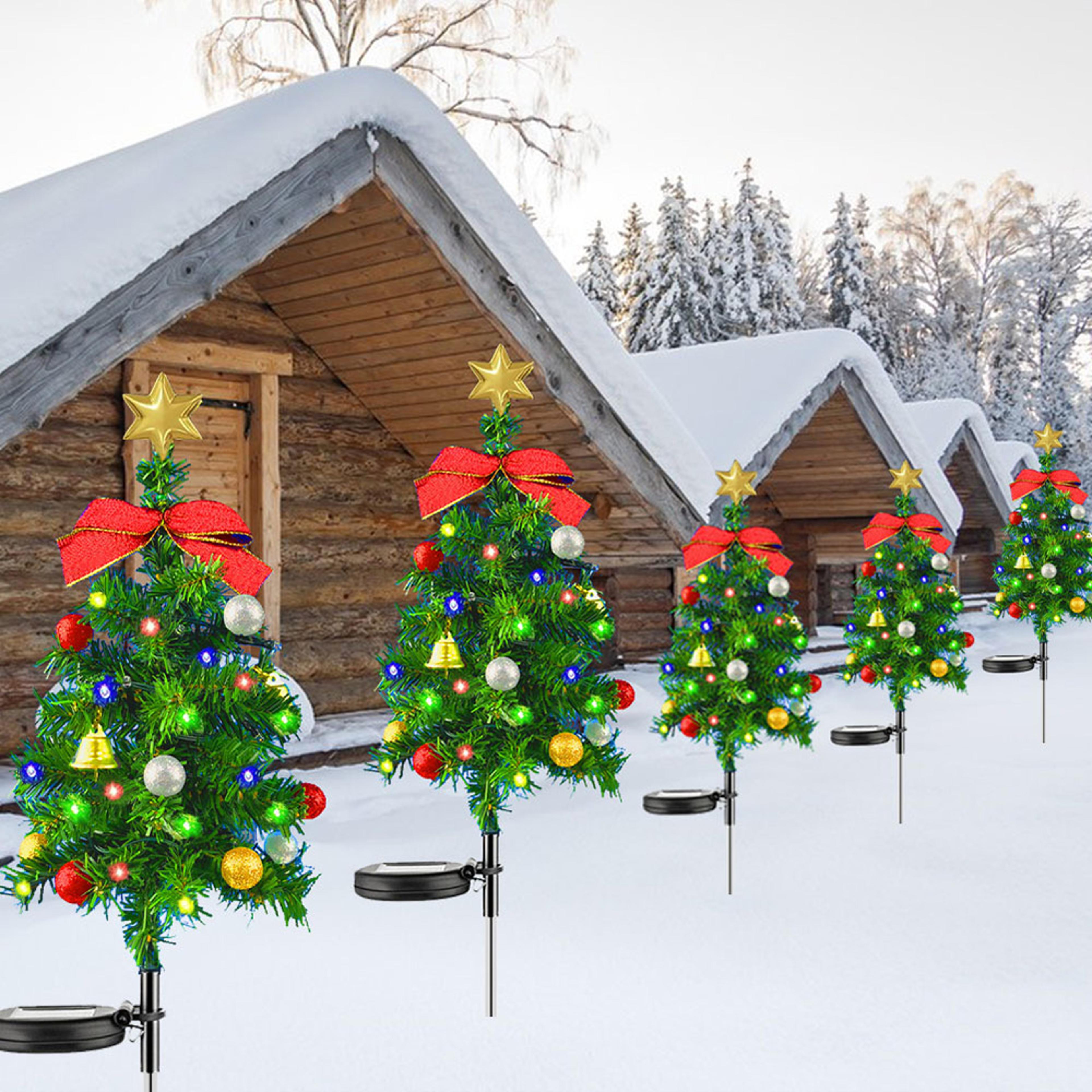 outdoor solar christmas tree decor lights, waterproof led garden lawn lamps, patio landscape xmas holiday lighting