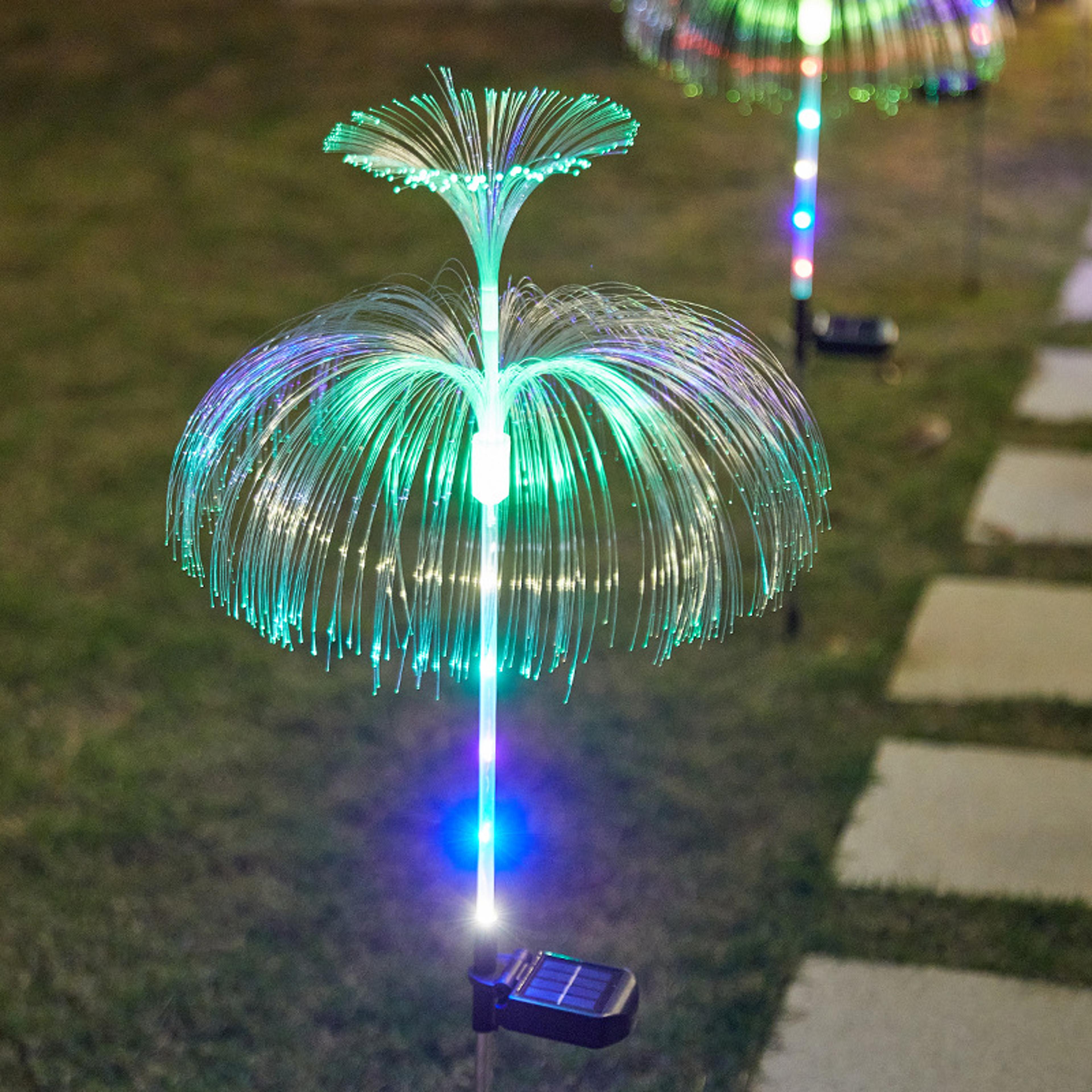 7 color solar powered jellyfish lights, outdoor garden festival decor, yard patio christmas tree light decoration