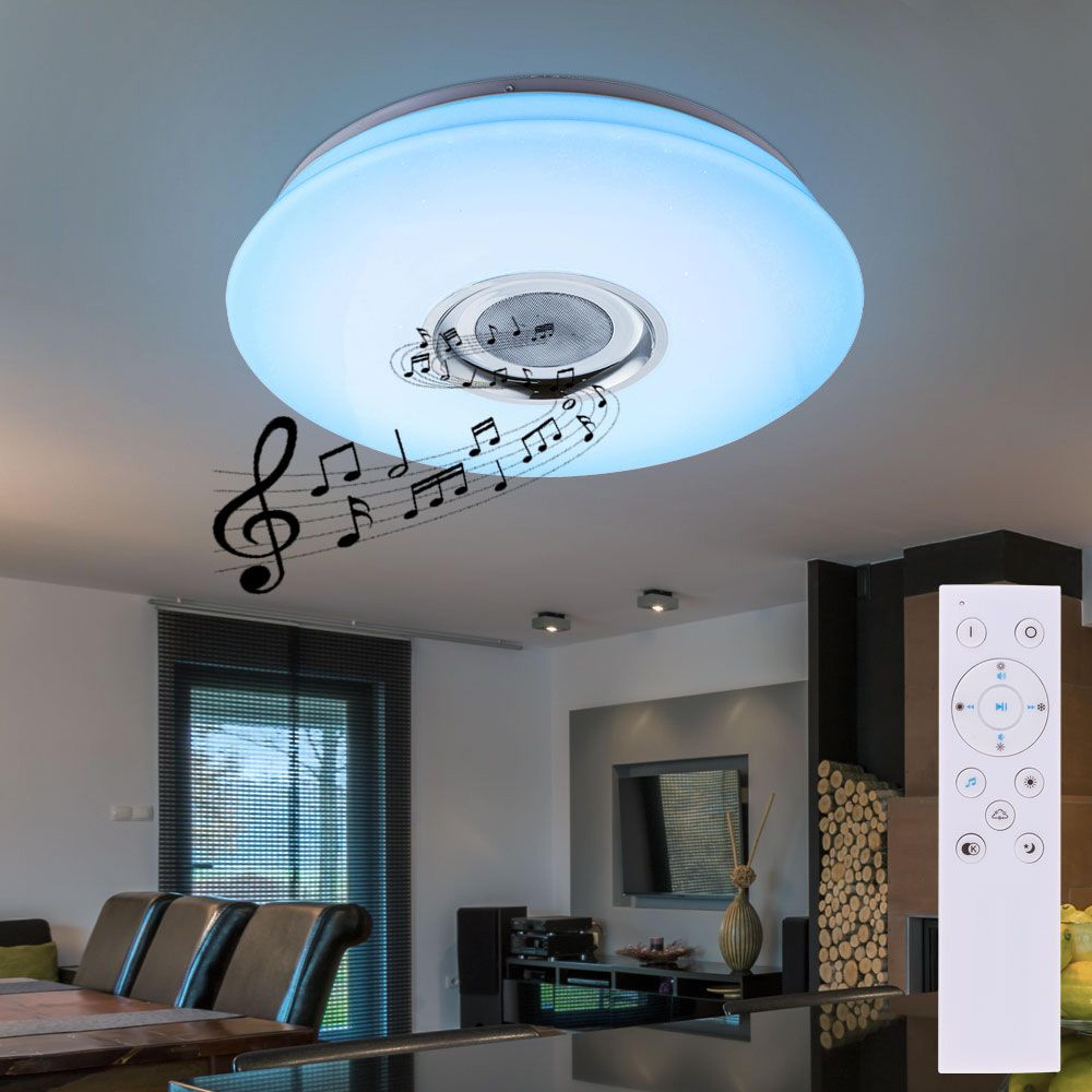 smart rgb led ceiling light with bluetooth speaker & remote