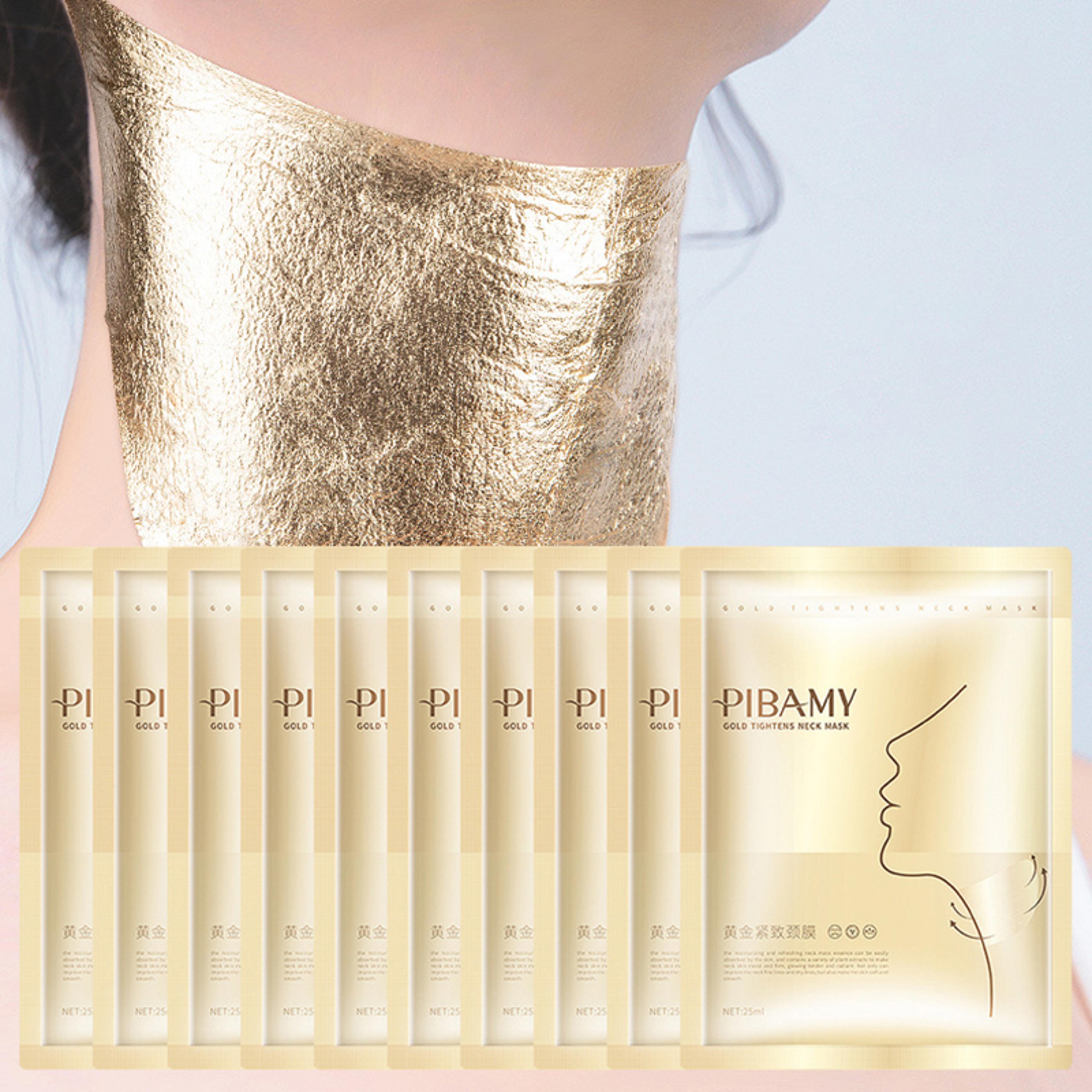 gold firming neck mask, moisturizing, nourishing, brightening & hydrating neck skincare masks for beauty & skin care