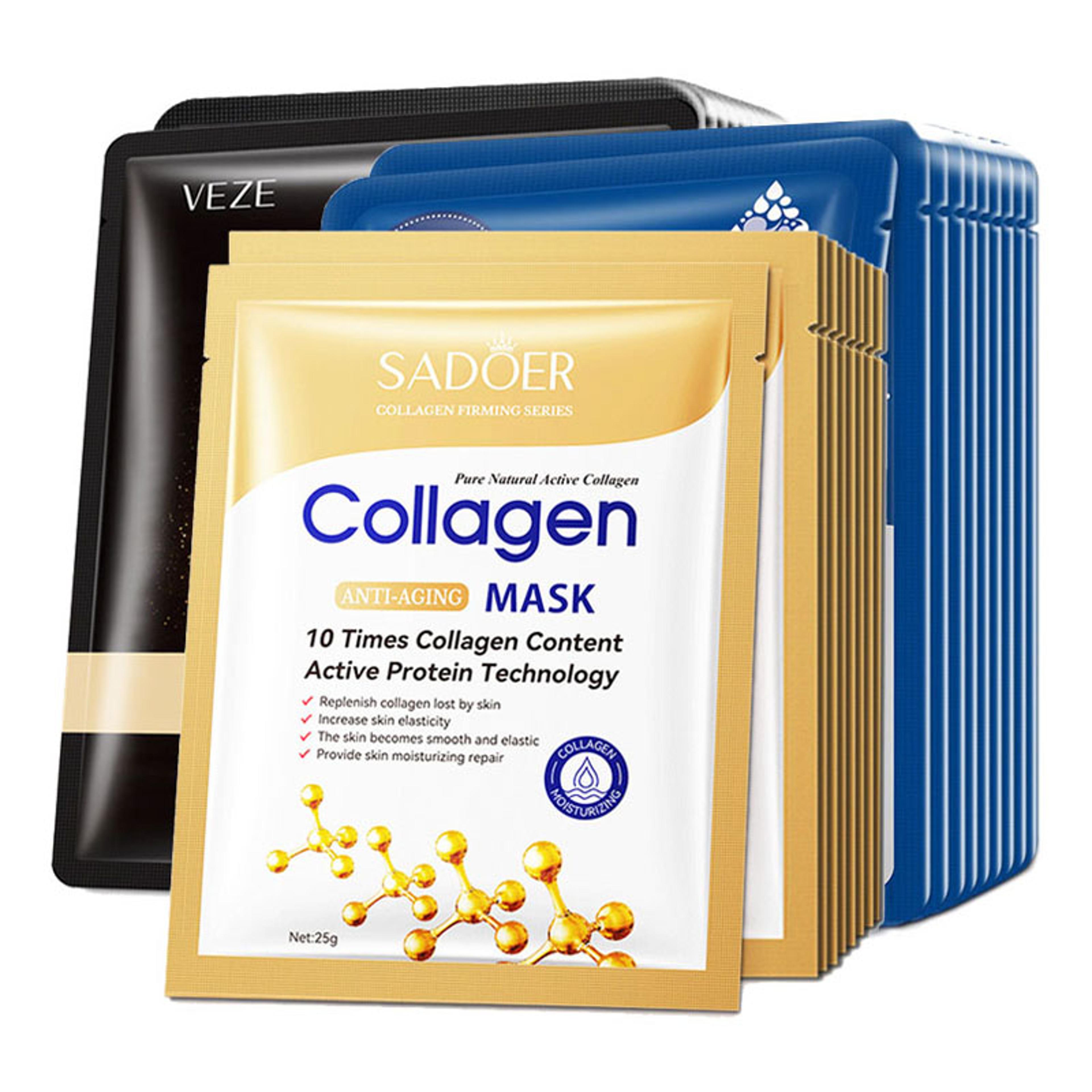 hyaluronic acid collagen face mask, firming hydrating skincare sheet mask for deep moisturizing & anti-aging