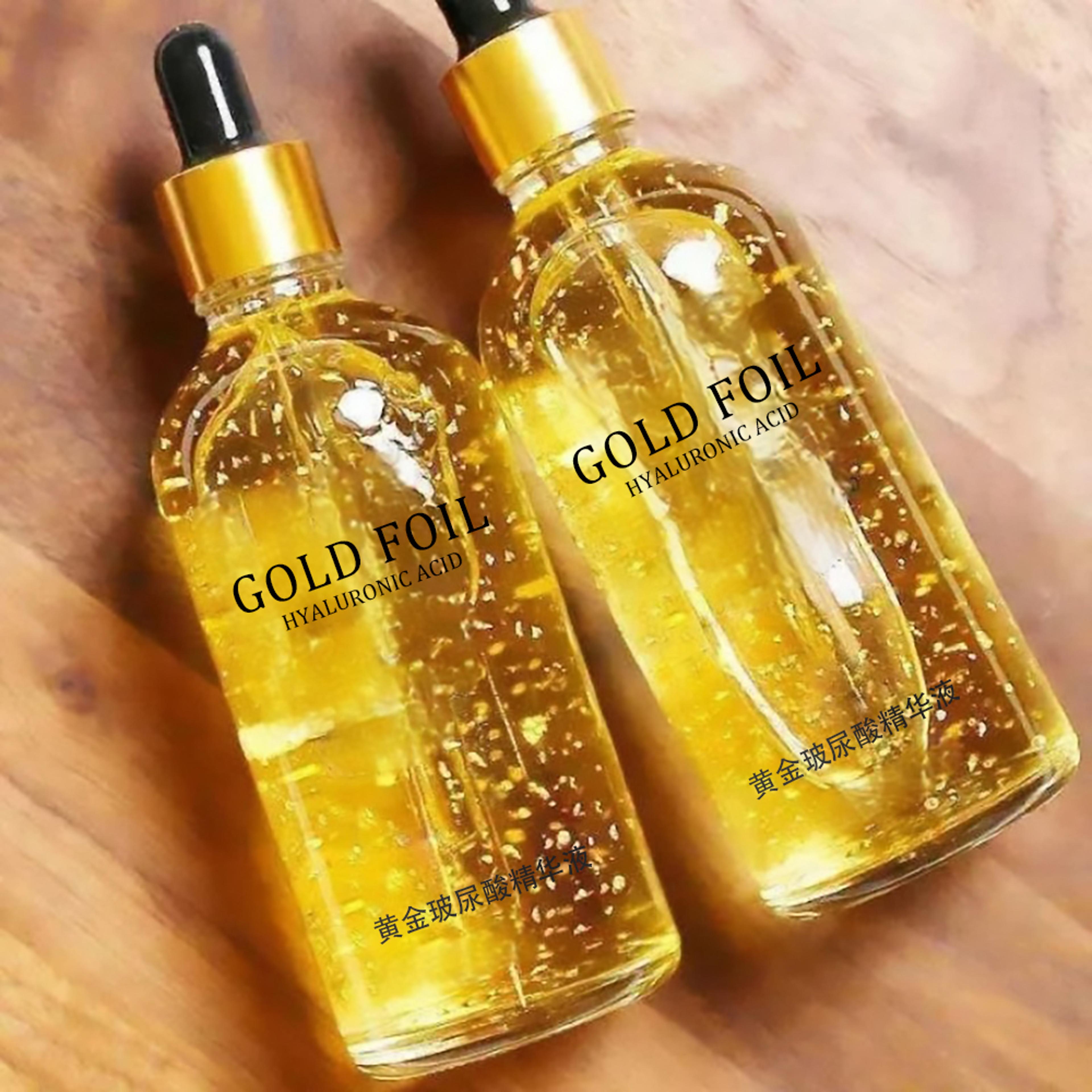 nicotinamide face serum with 24k gold hyaluronic acid, anti-aging collagen essence for skin lifting and whitening