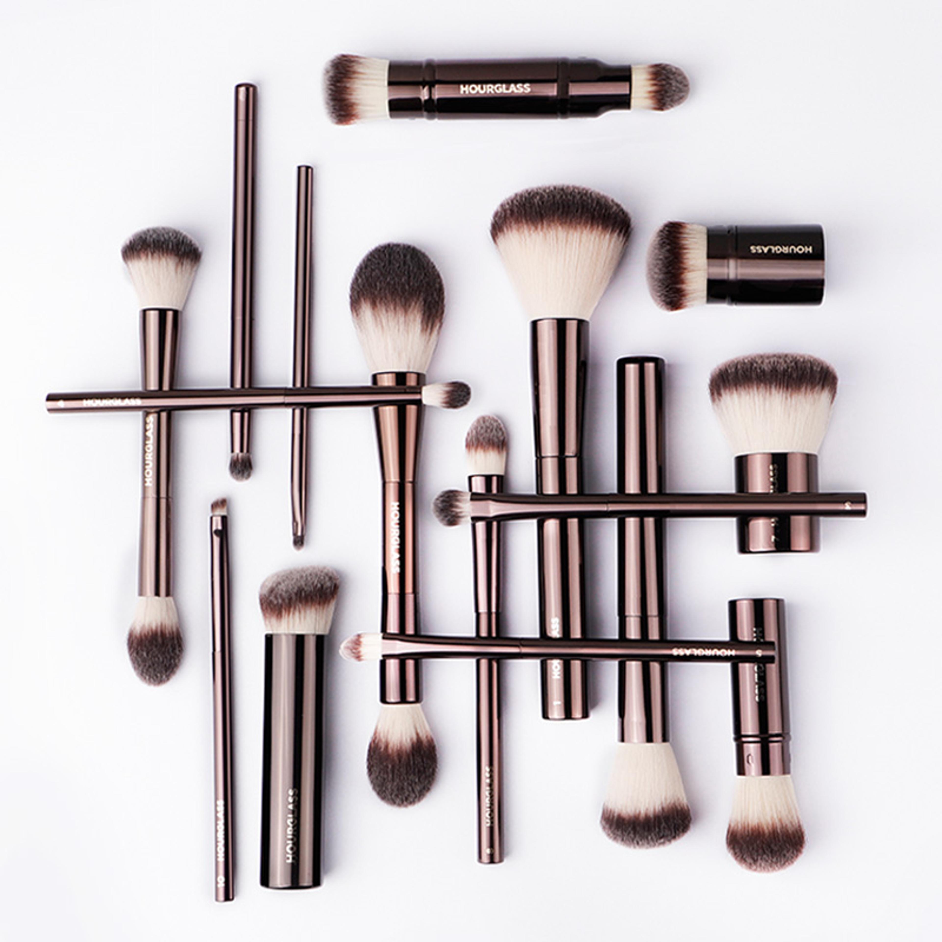 professional hourglass makeup brushes for powder, foundation, concealer, blusher, bronzer, eye shadow, eyebrow, eyeliner