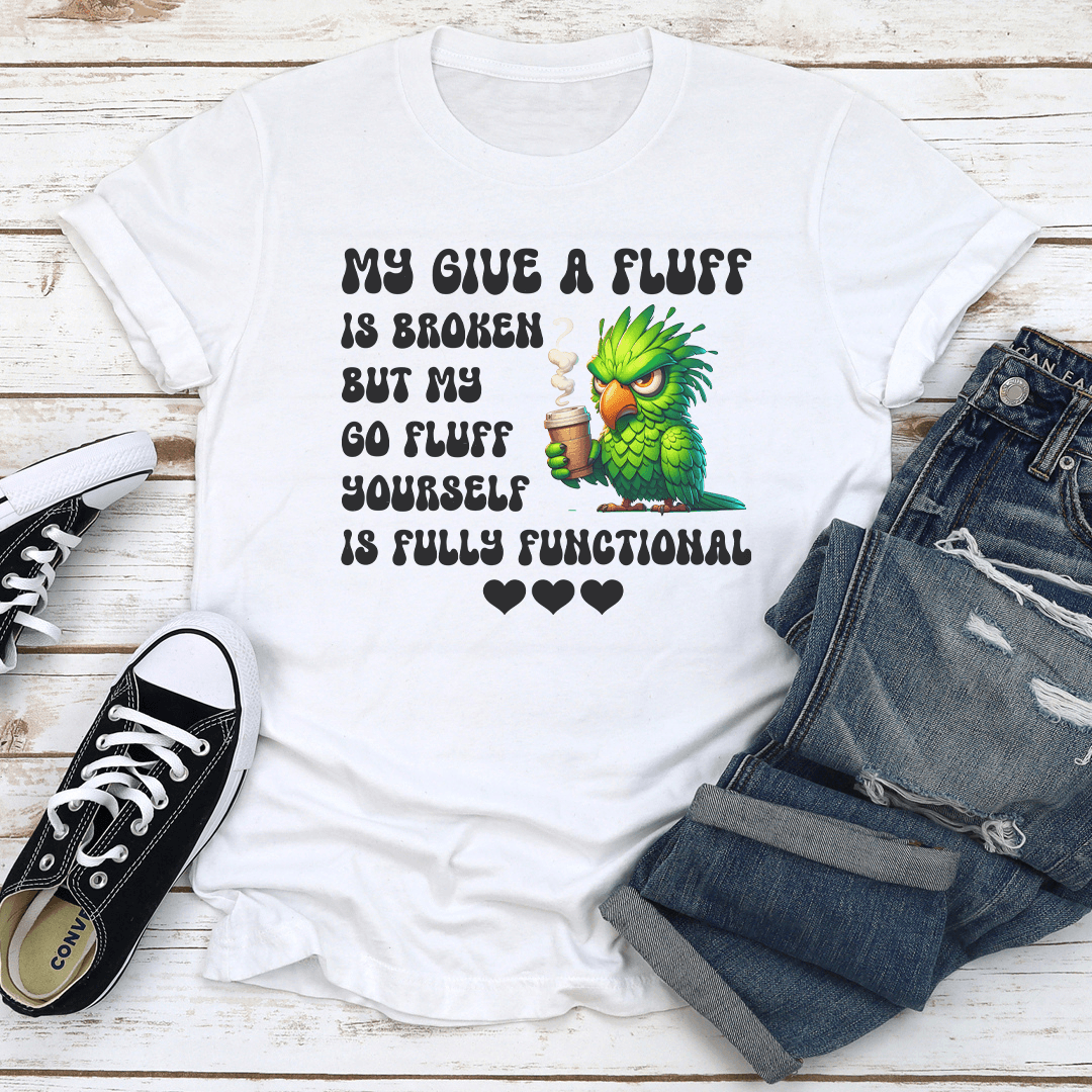 my give a fluff is broken tee