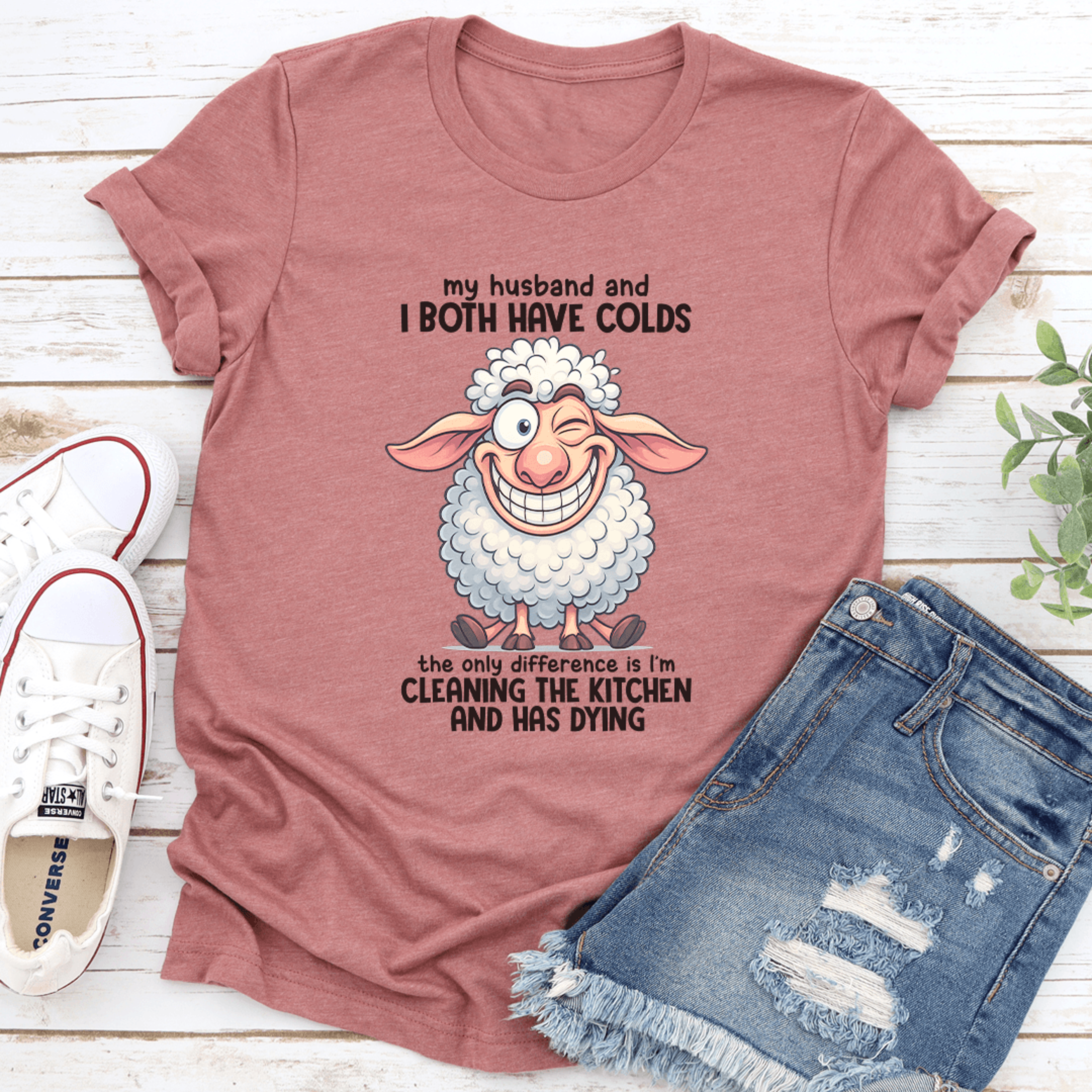 my husband and i both have colds the only difference tee