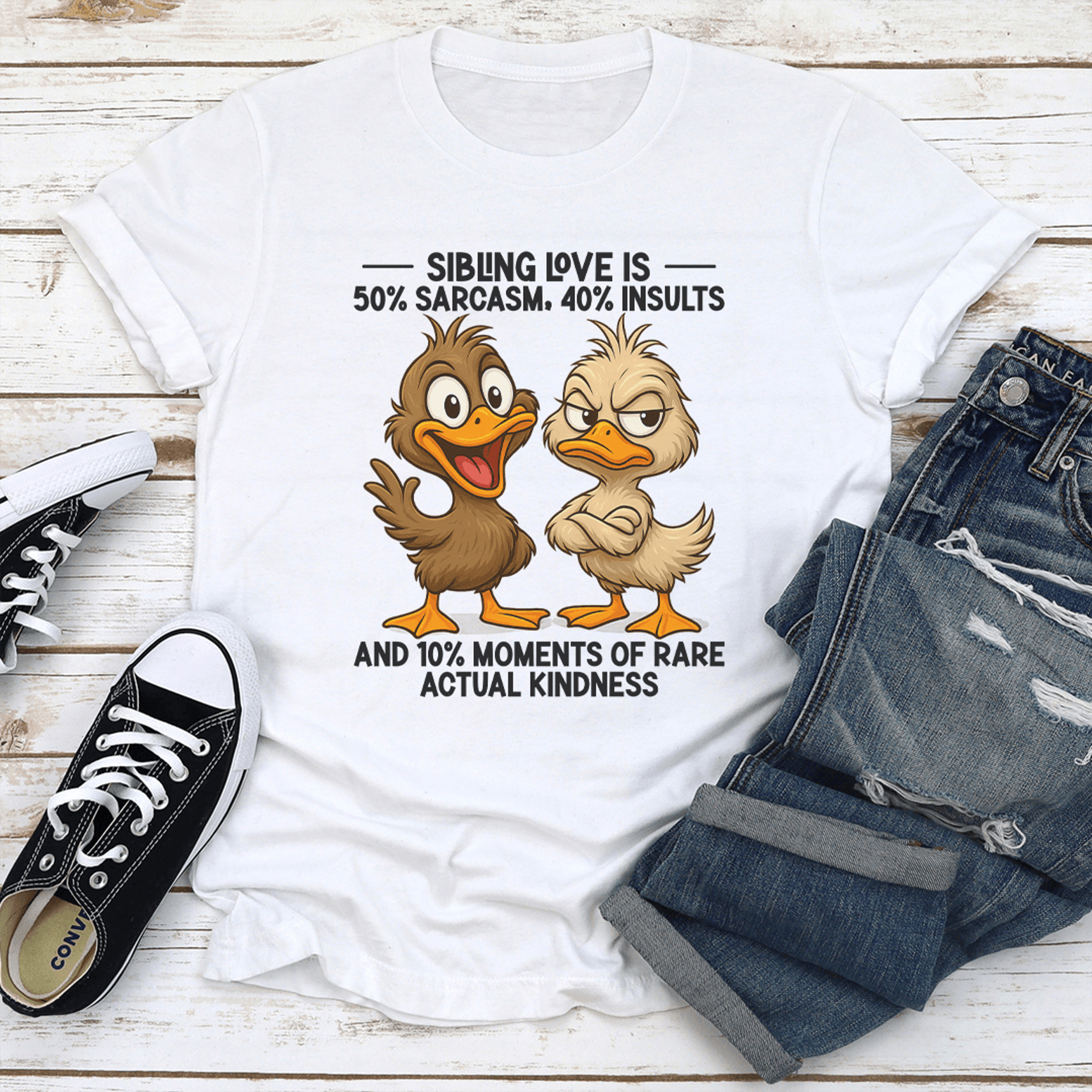 sibling love is 50% sarcasm tee