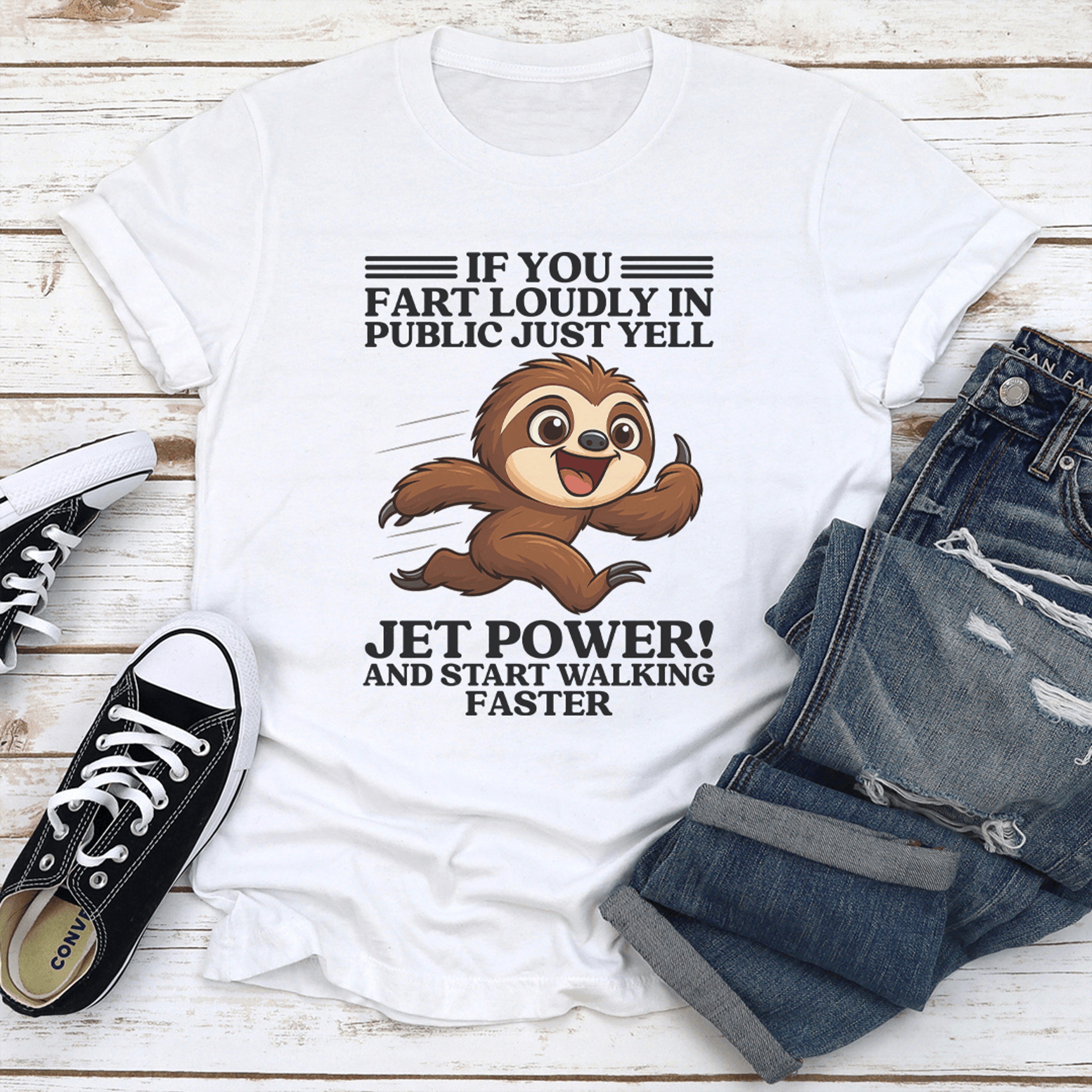if you fart loudly in public just yell jet power tee