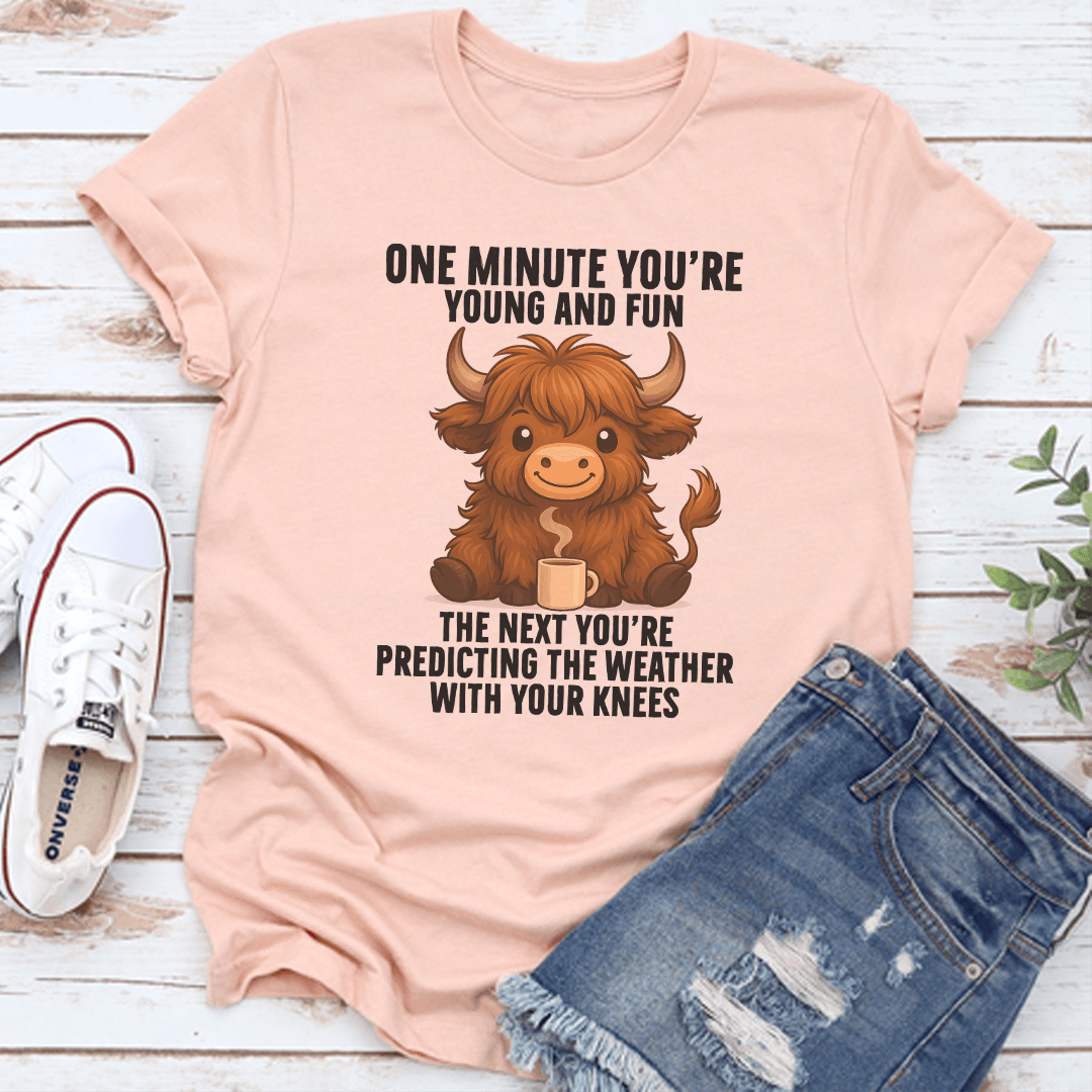 one minute you're young and fun tee