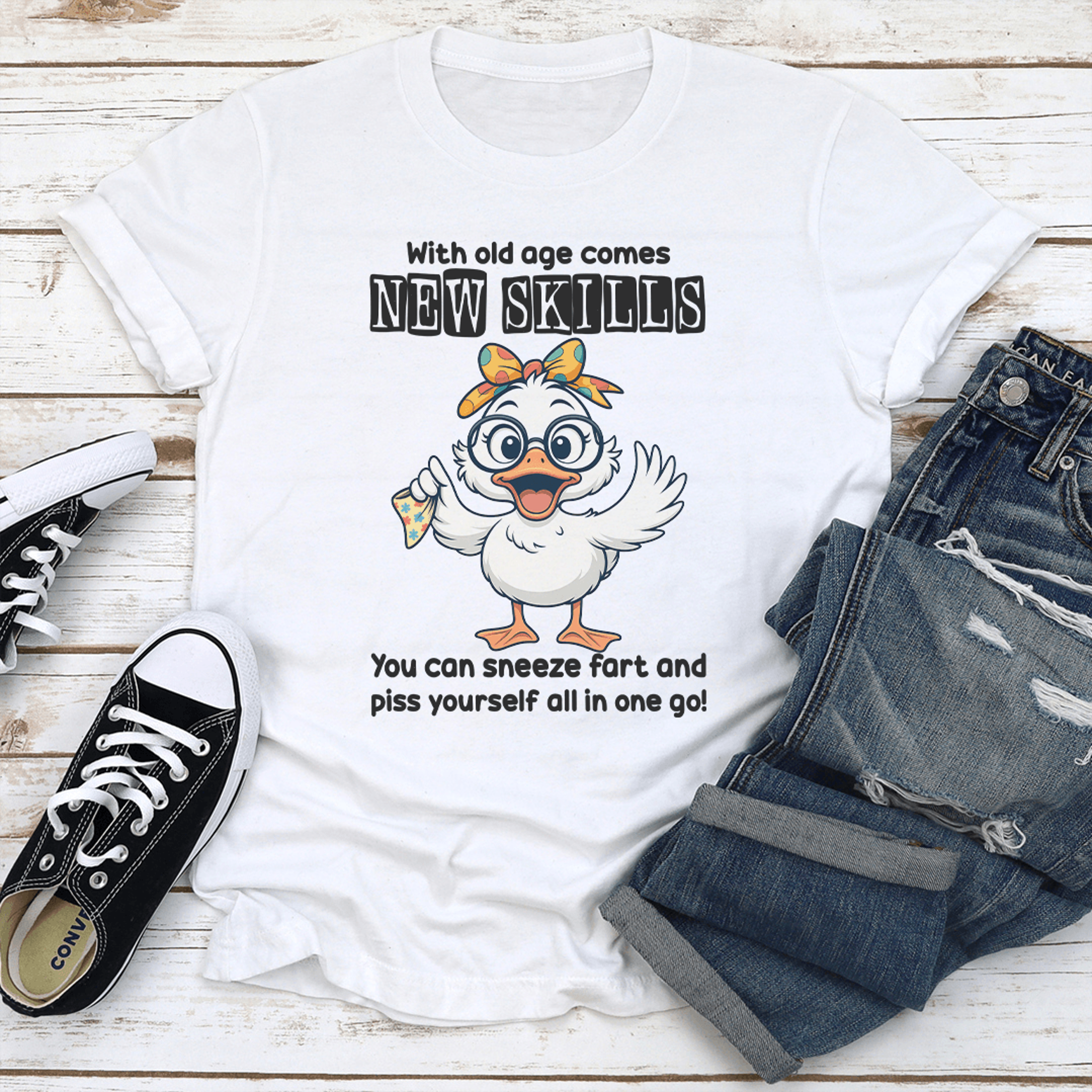 with old age comes new skills tee