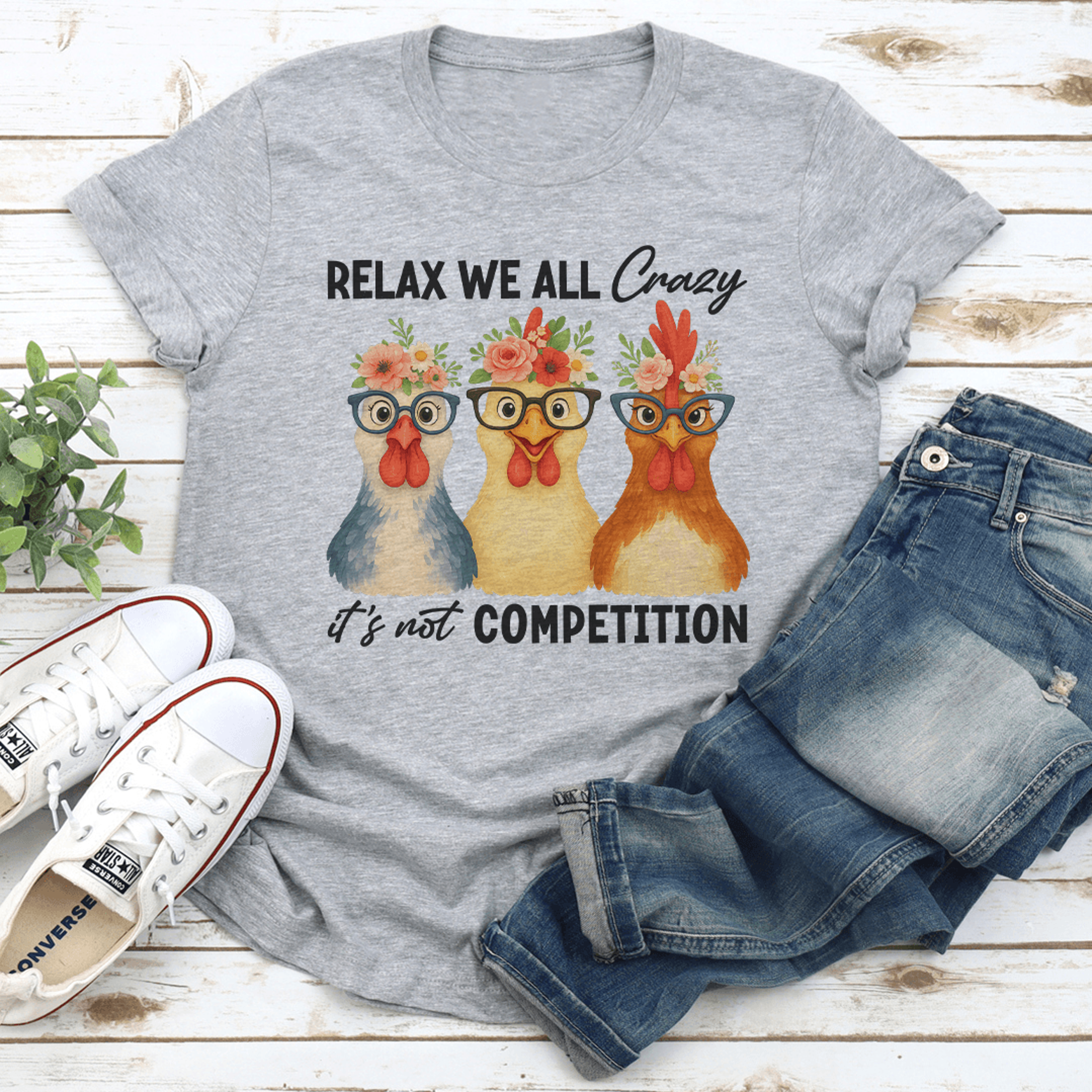 relax we all crazy it's not competition tee