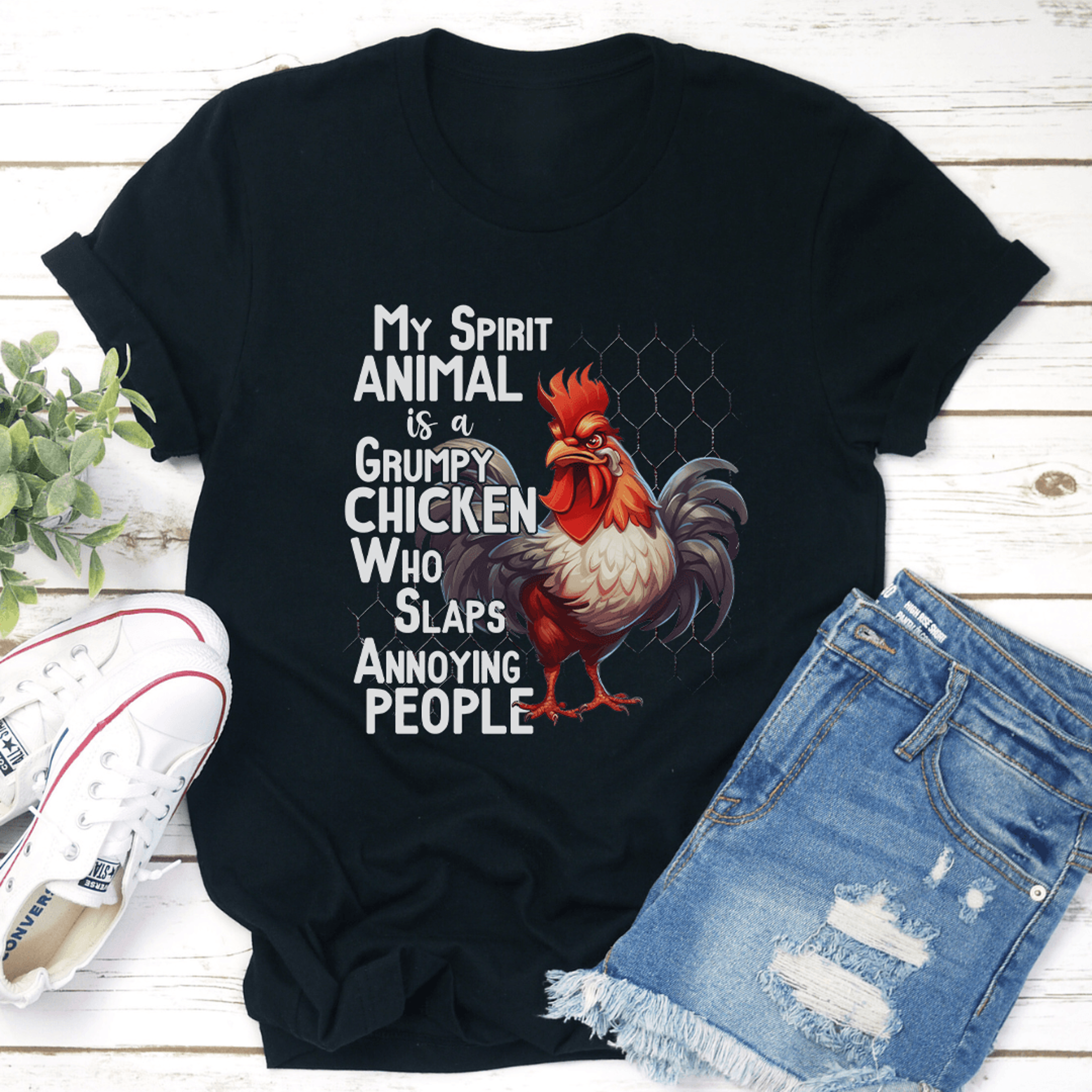 my spirit animal is a grumpy chicken tee