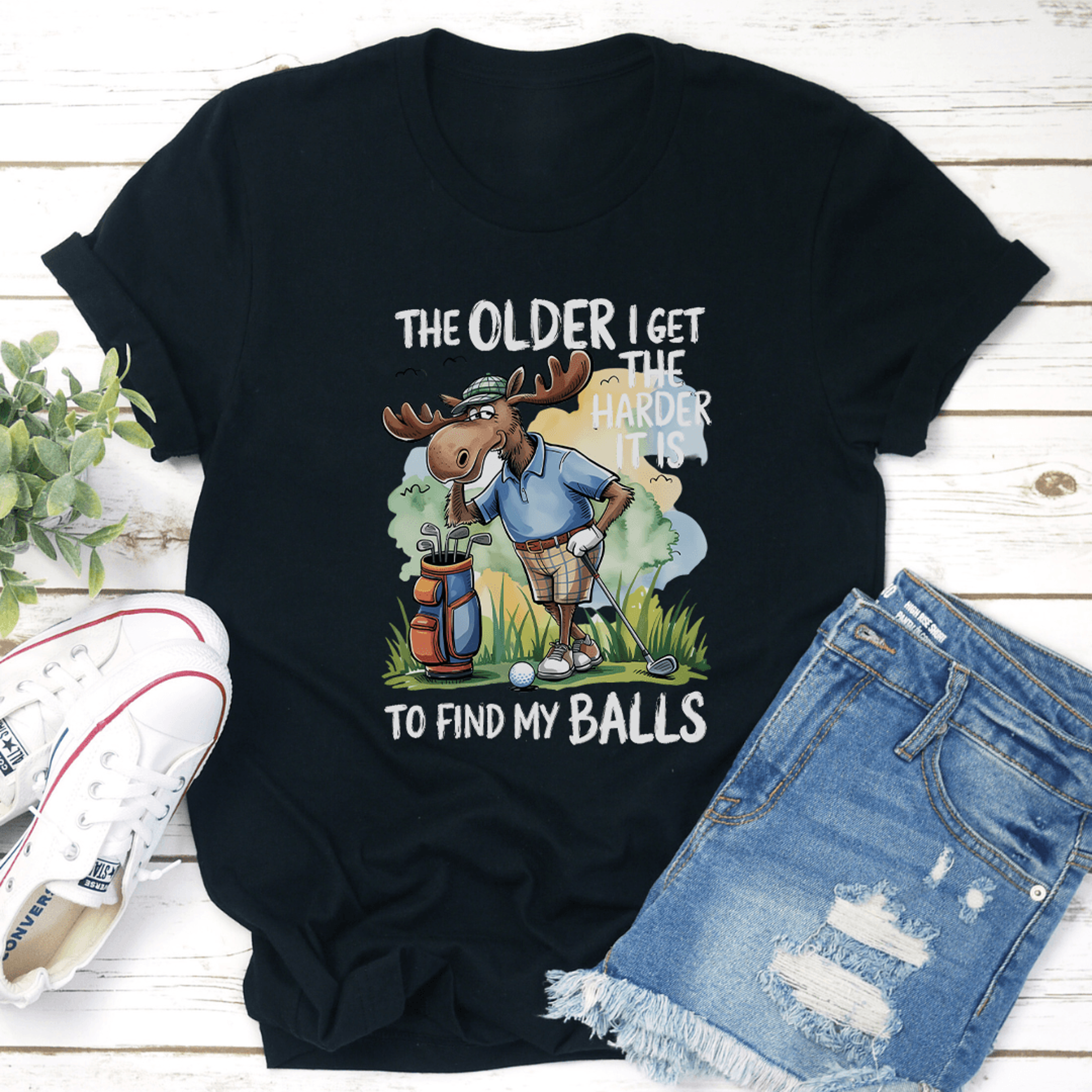 the older i get the harder it is to find my balls tee