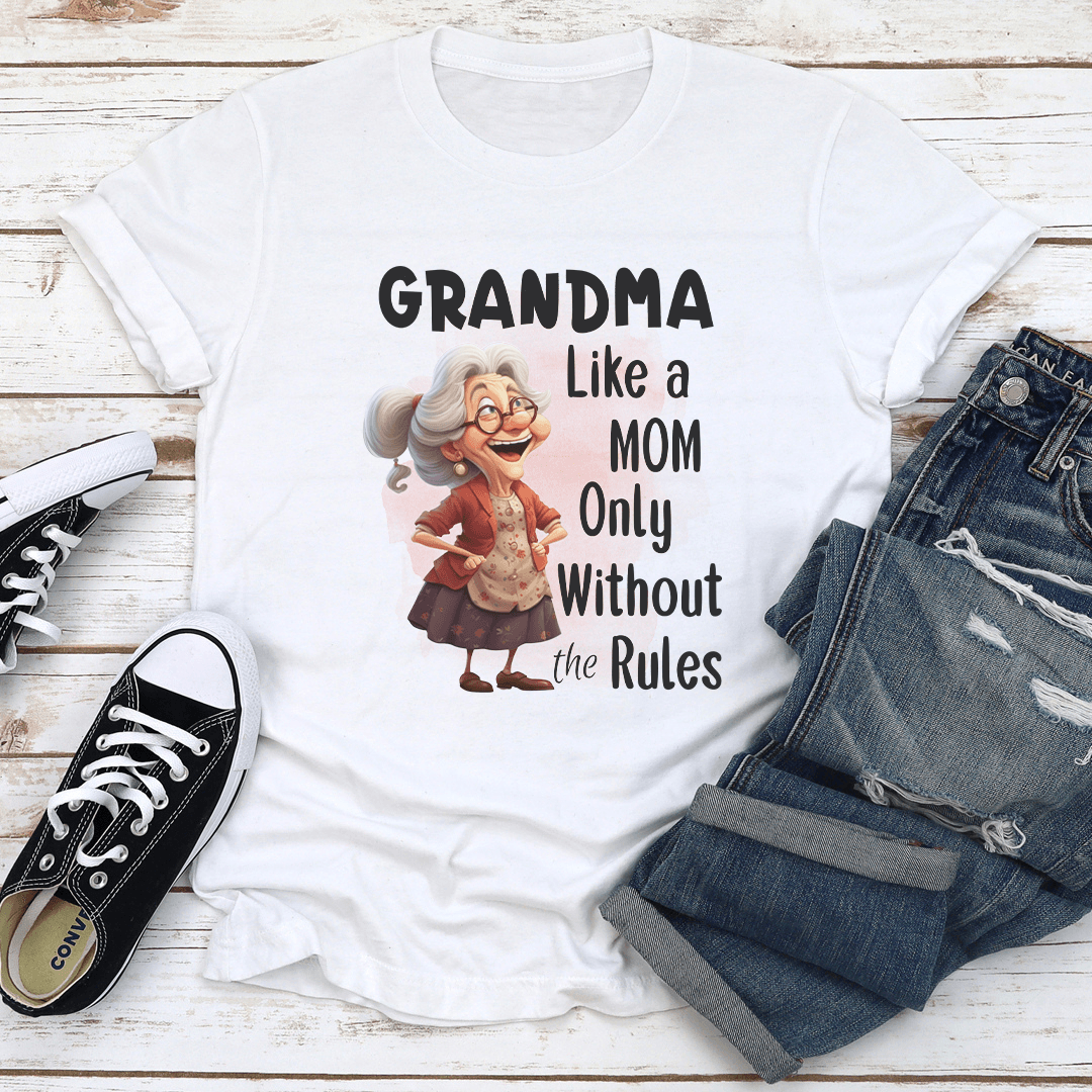 grandma like a mom only without the rules tee