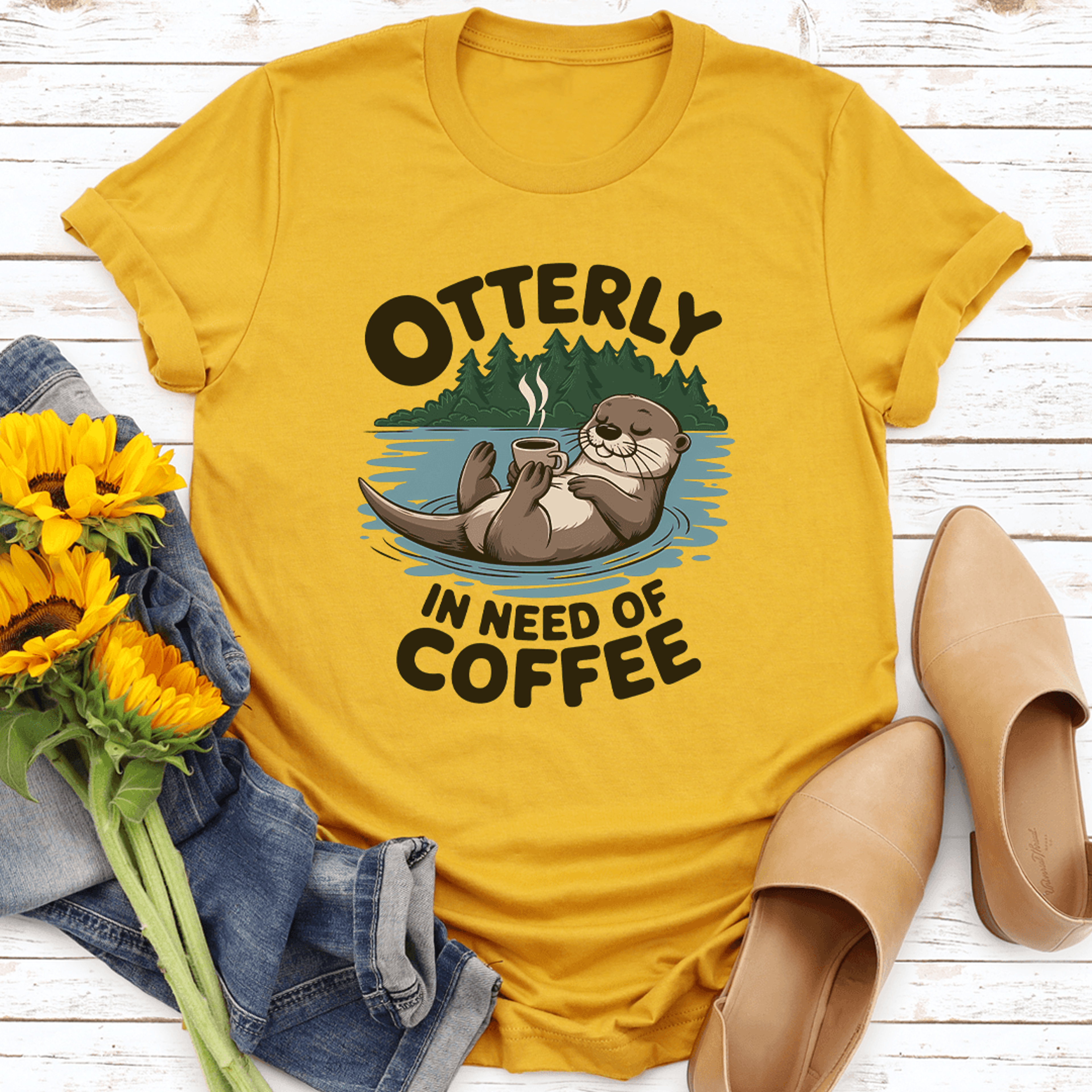 otterly in need of coffee tee