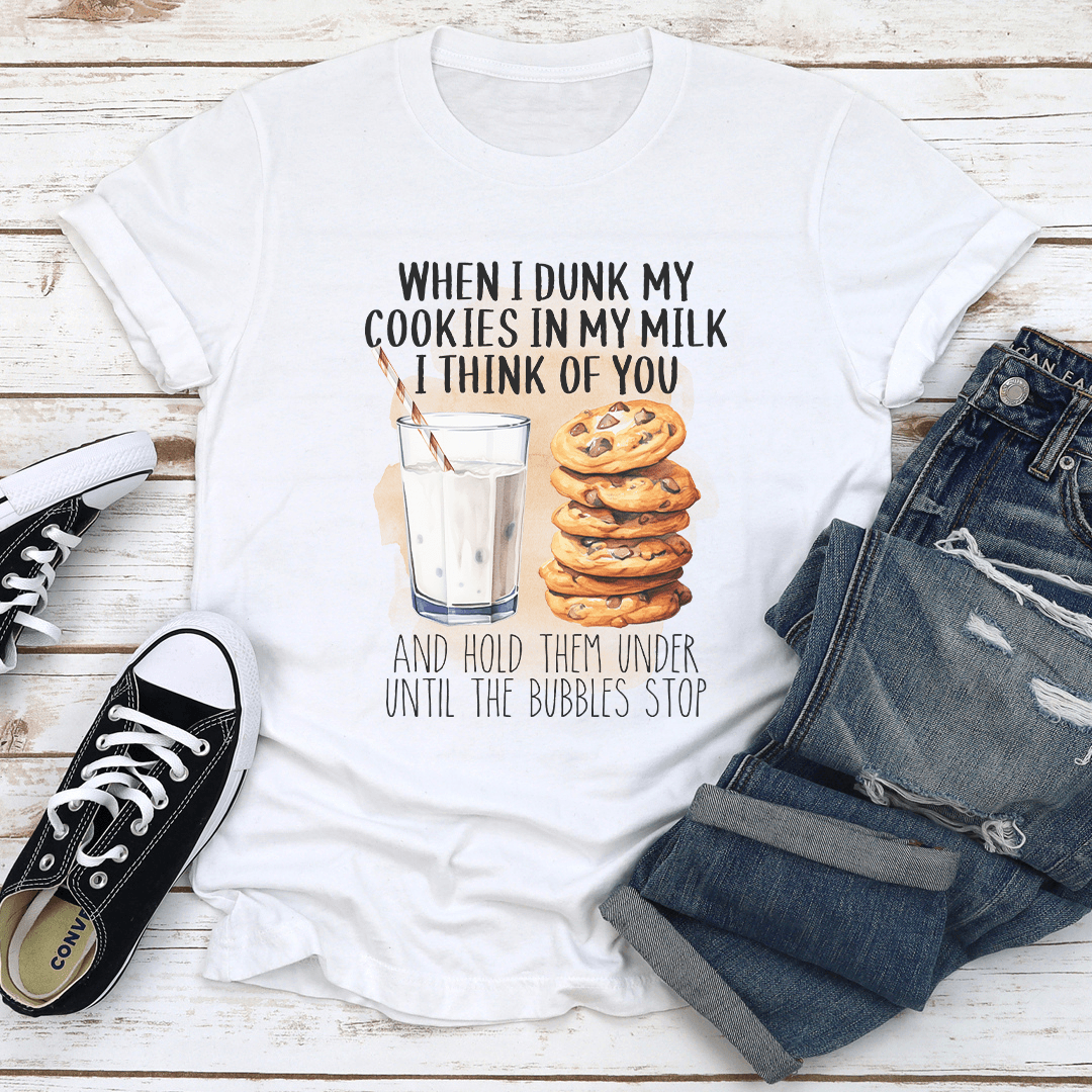 when i dunk my cookies in my milk tee