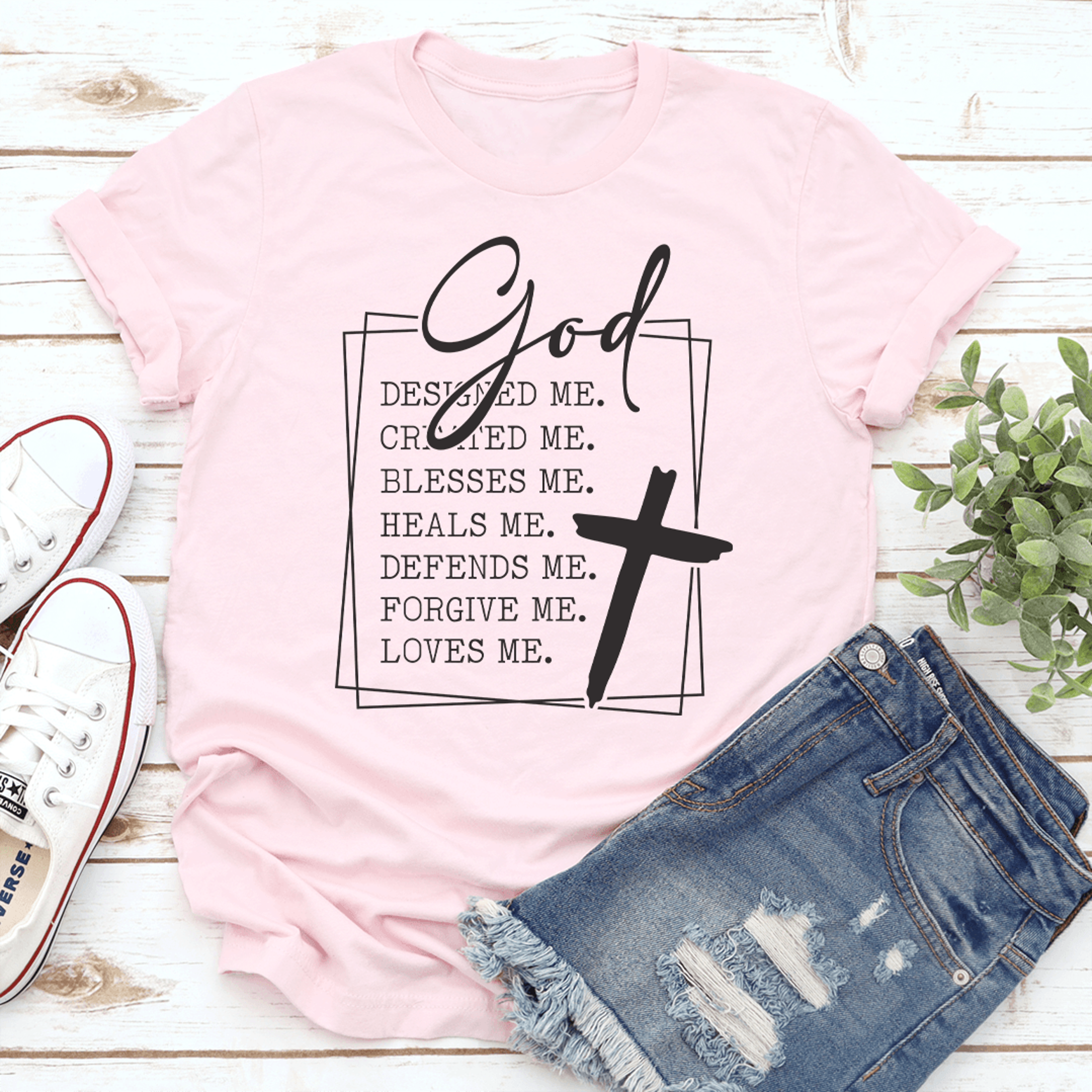 god designed me crimted me tee