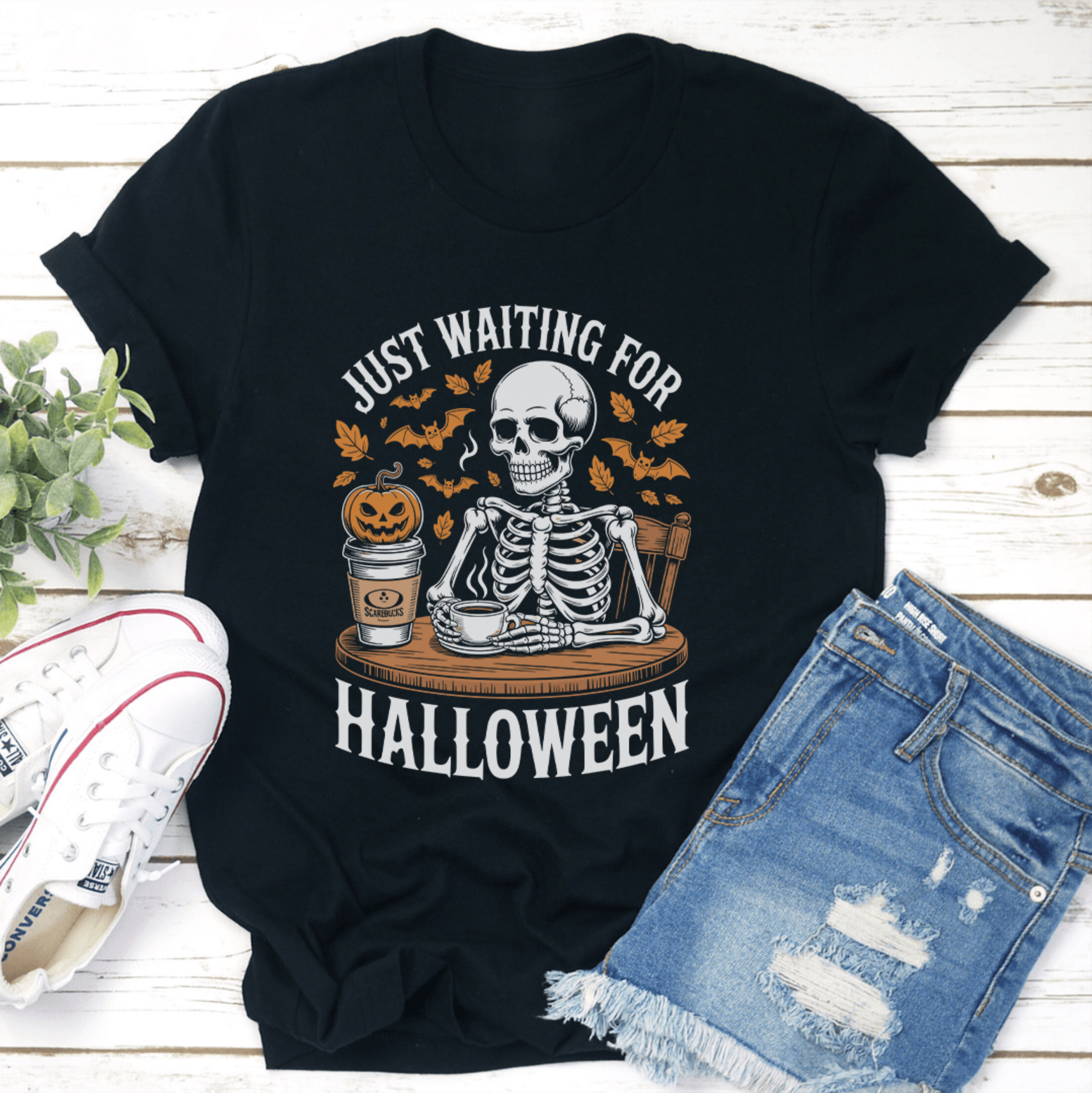 just waiting for halloween tee