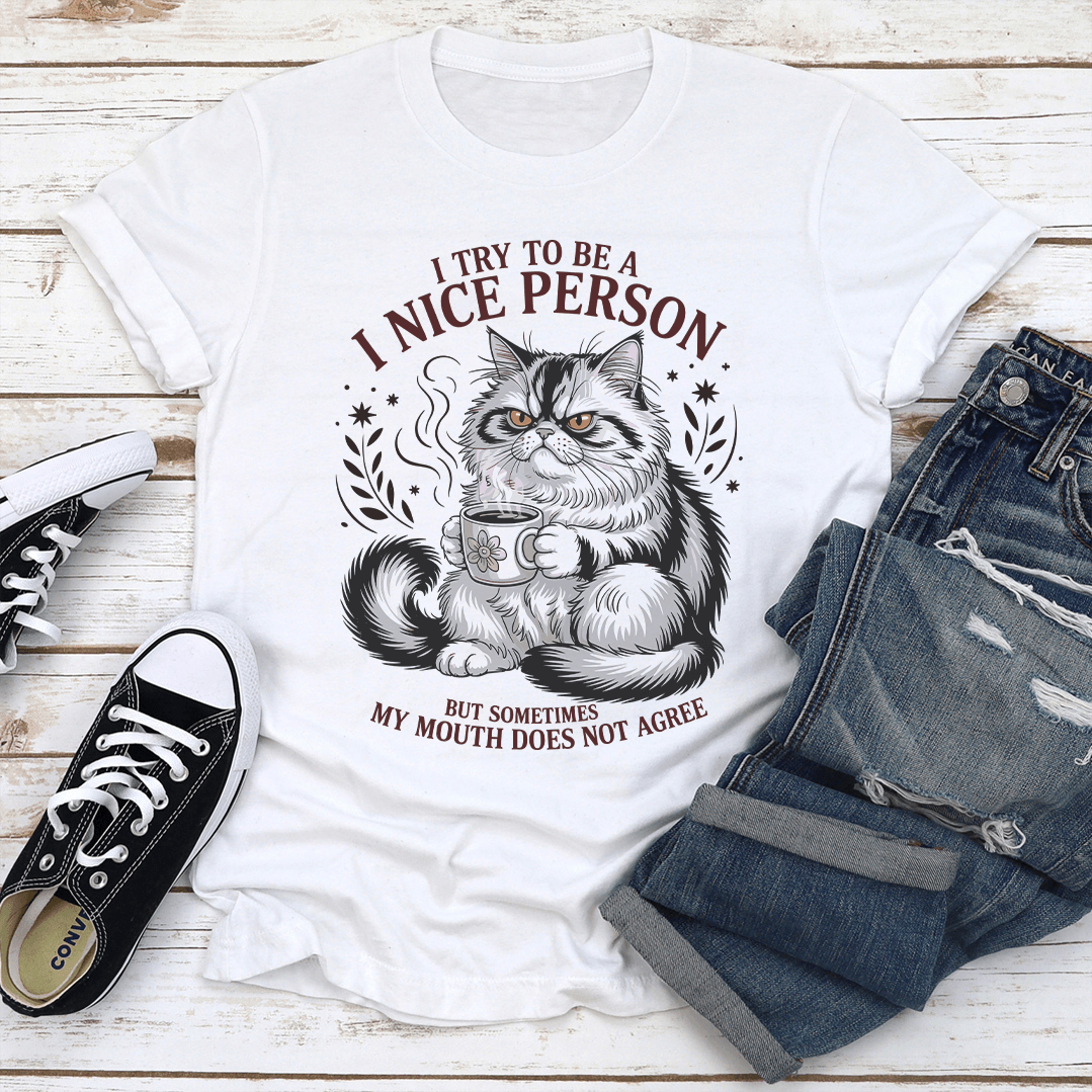 i try to be a i nice person tee
