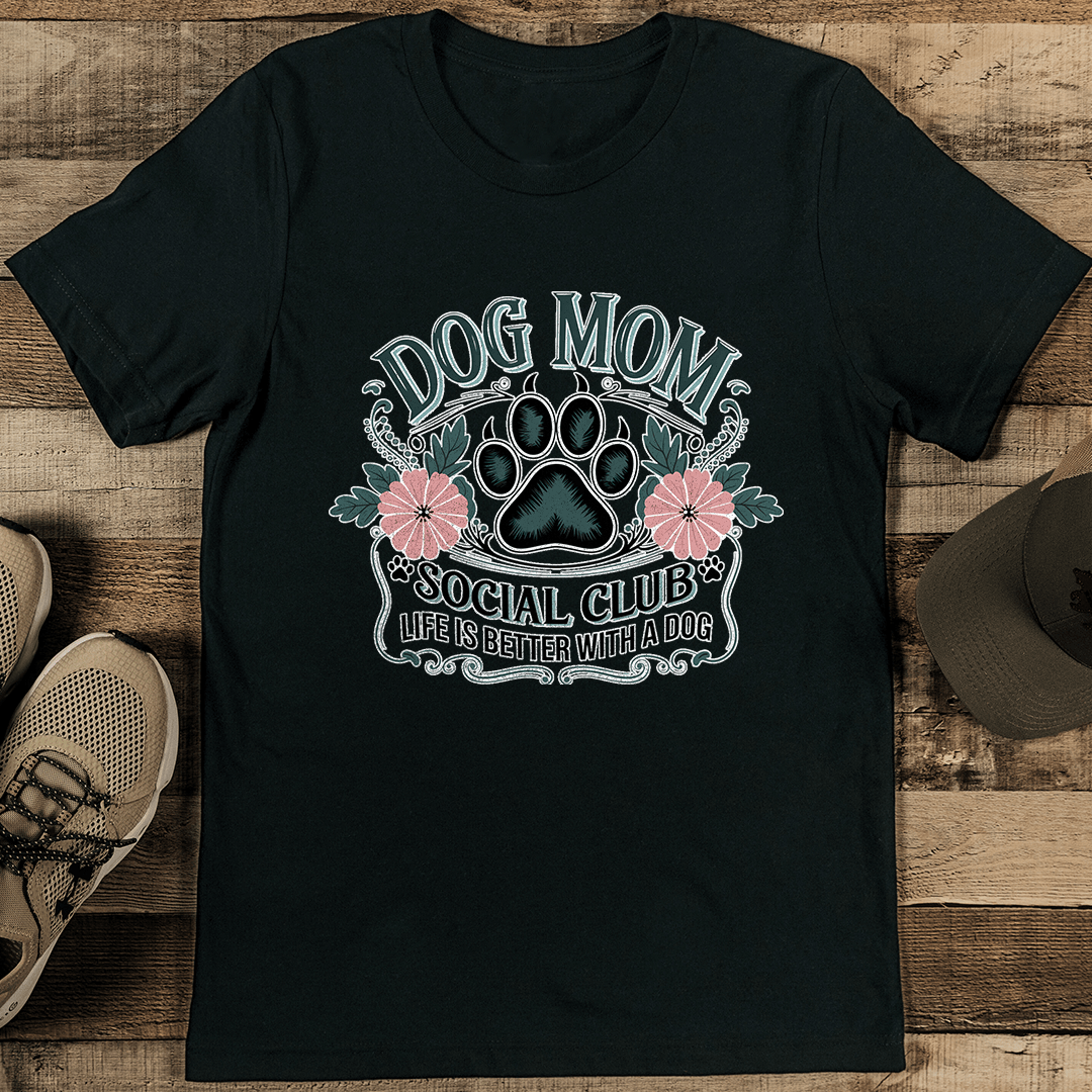 dog mom social club life is better with a dog tee