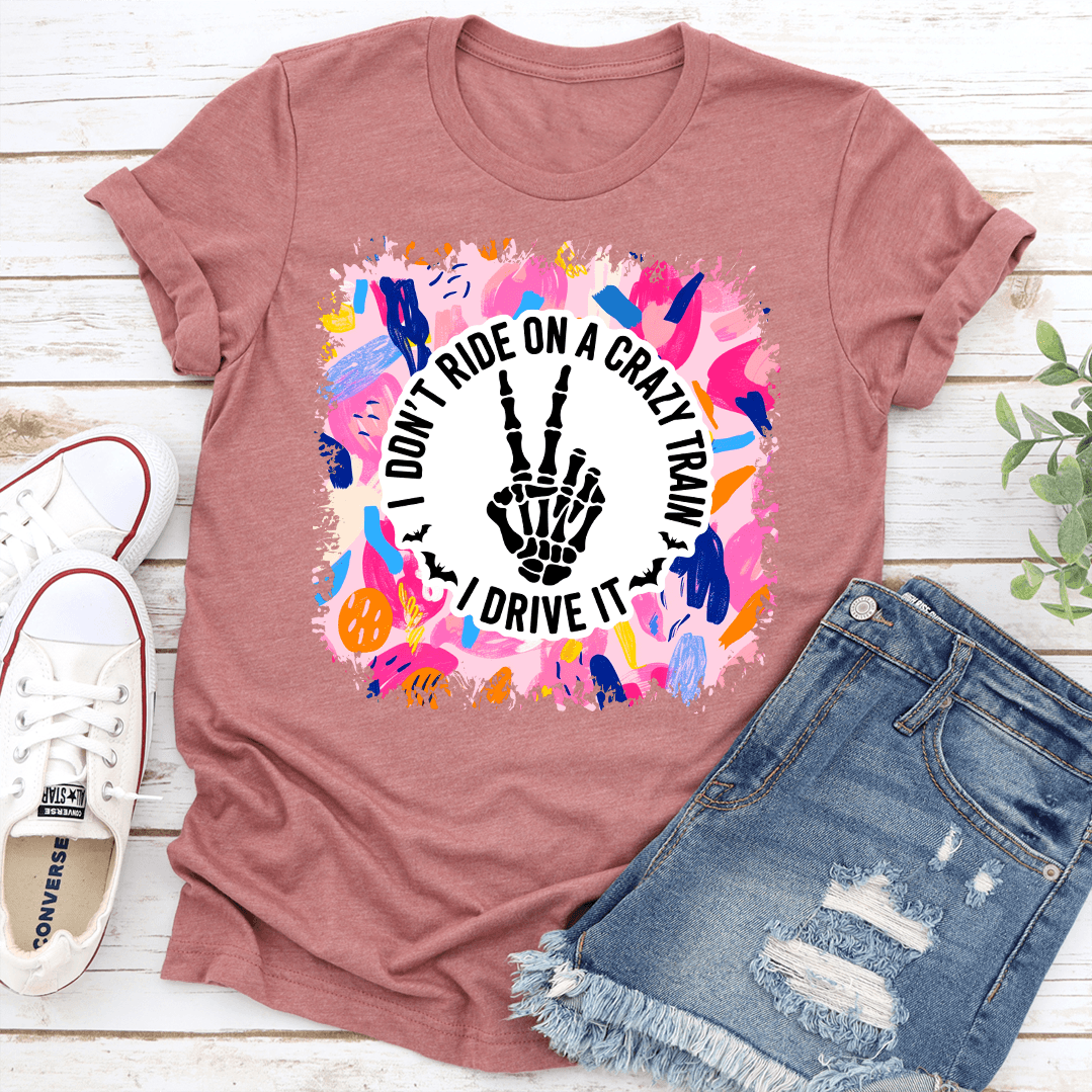 i don't ride on a crazy train i drive it tee