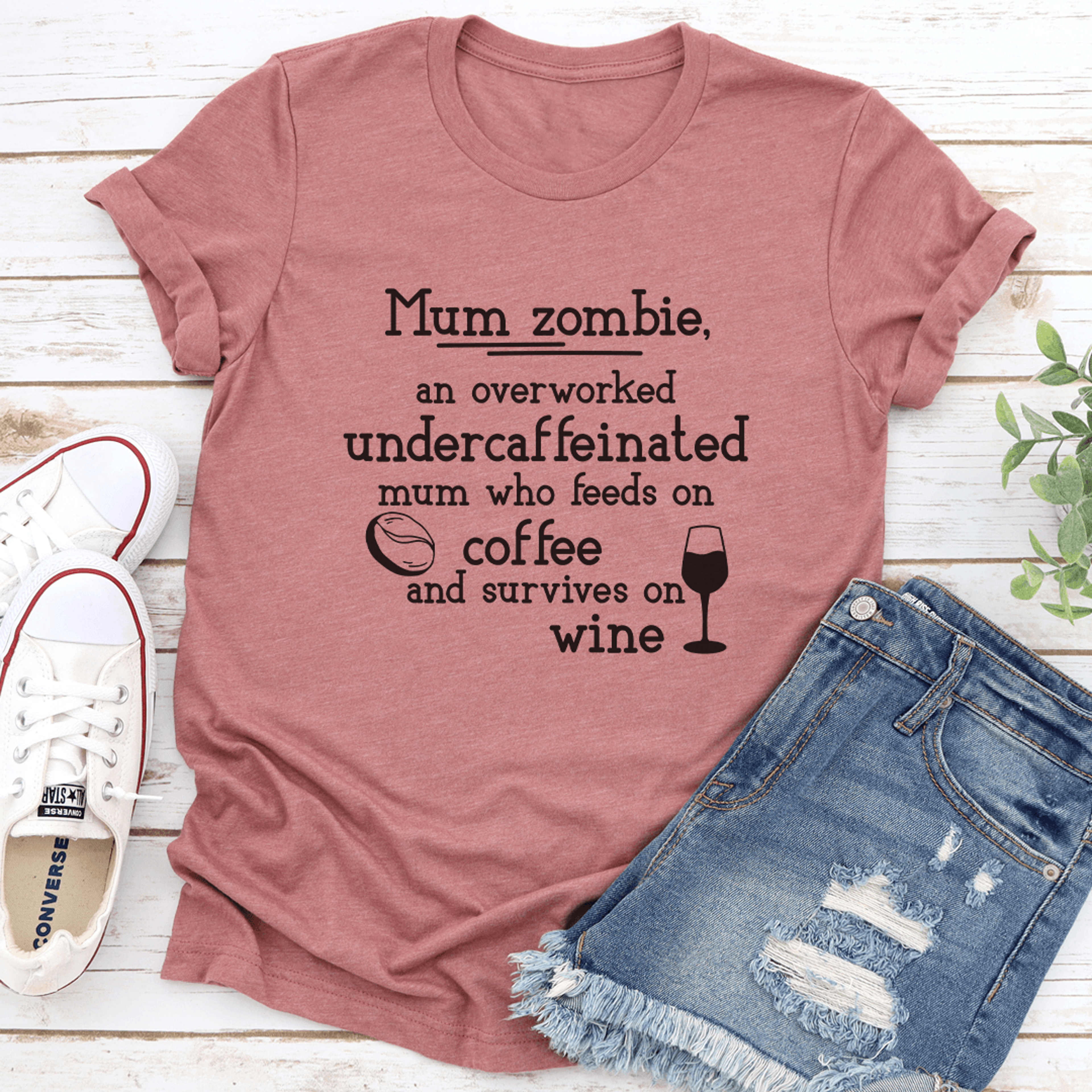 mum zombie an overworked undercaffeinated mum tee