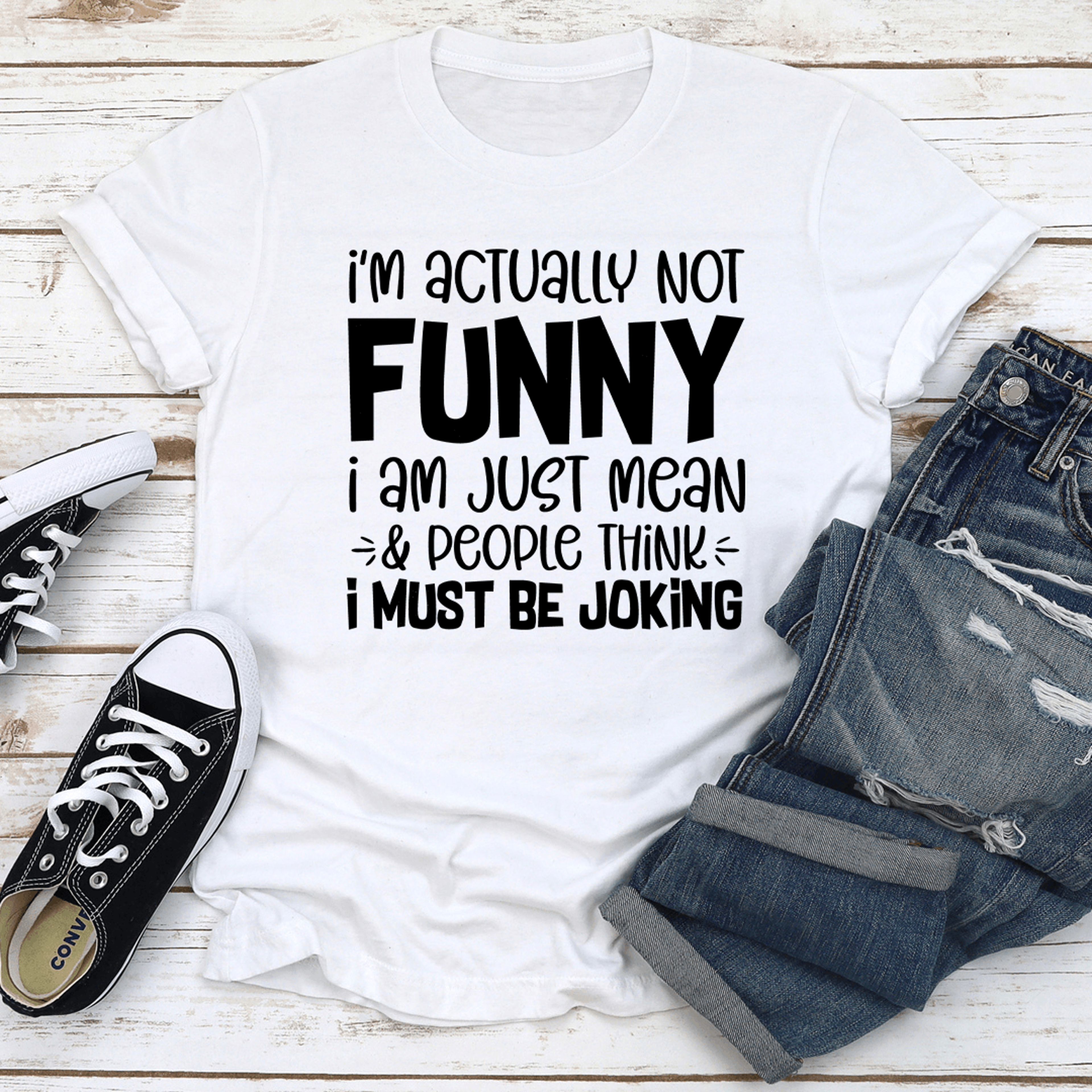 i'm actually not funny tee