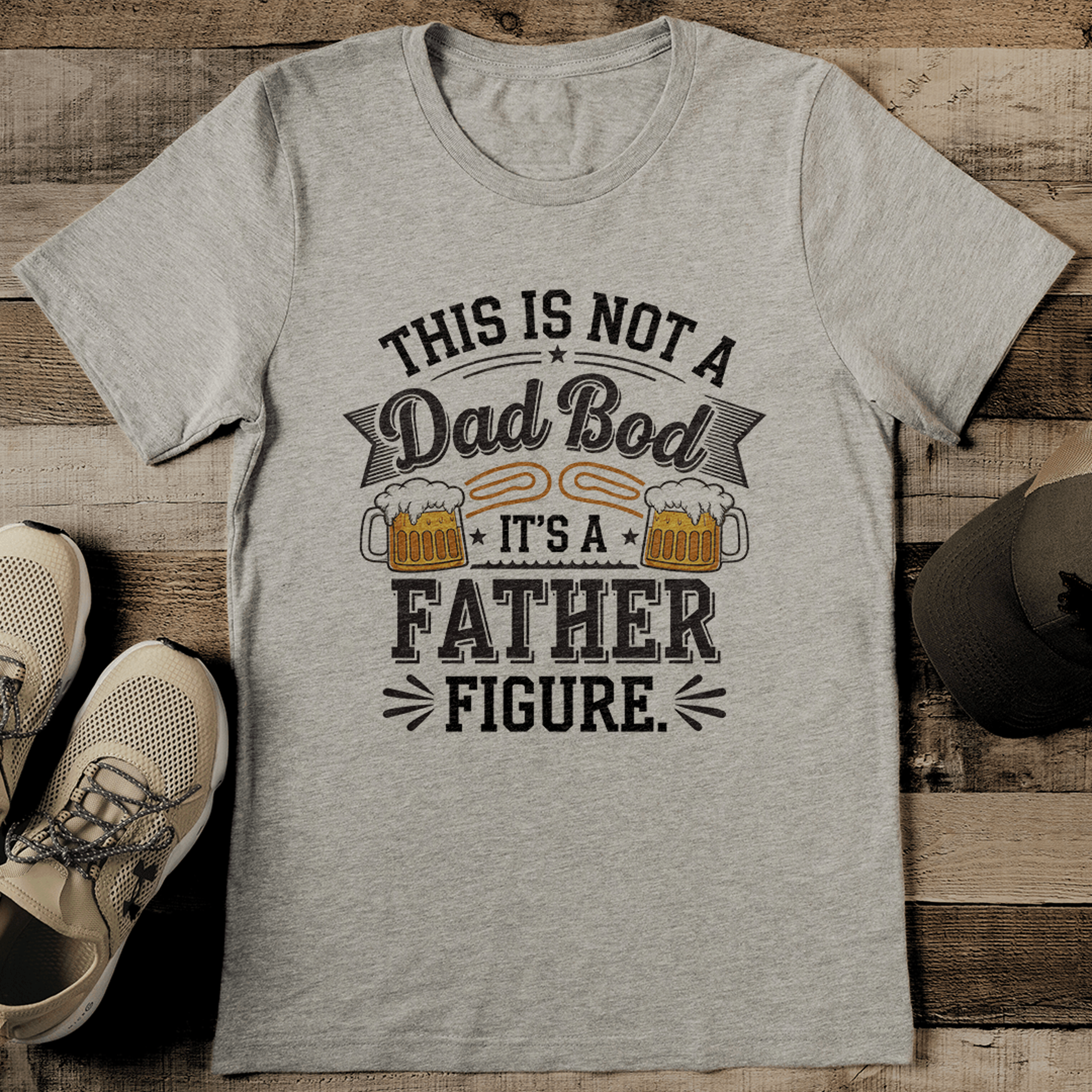 this is not a dad bod it's a father figure tee