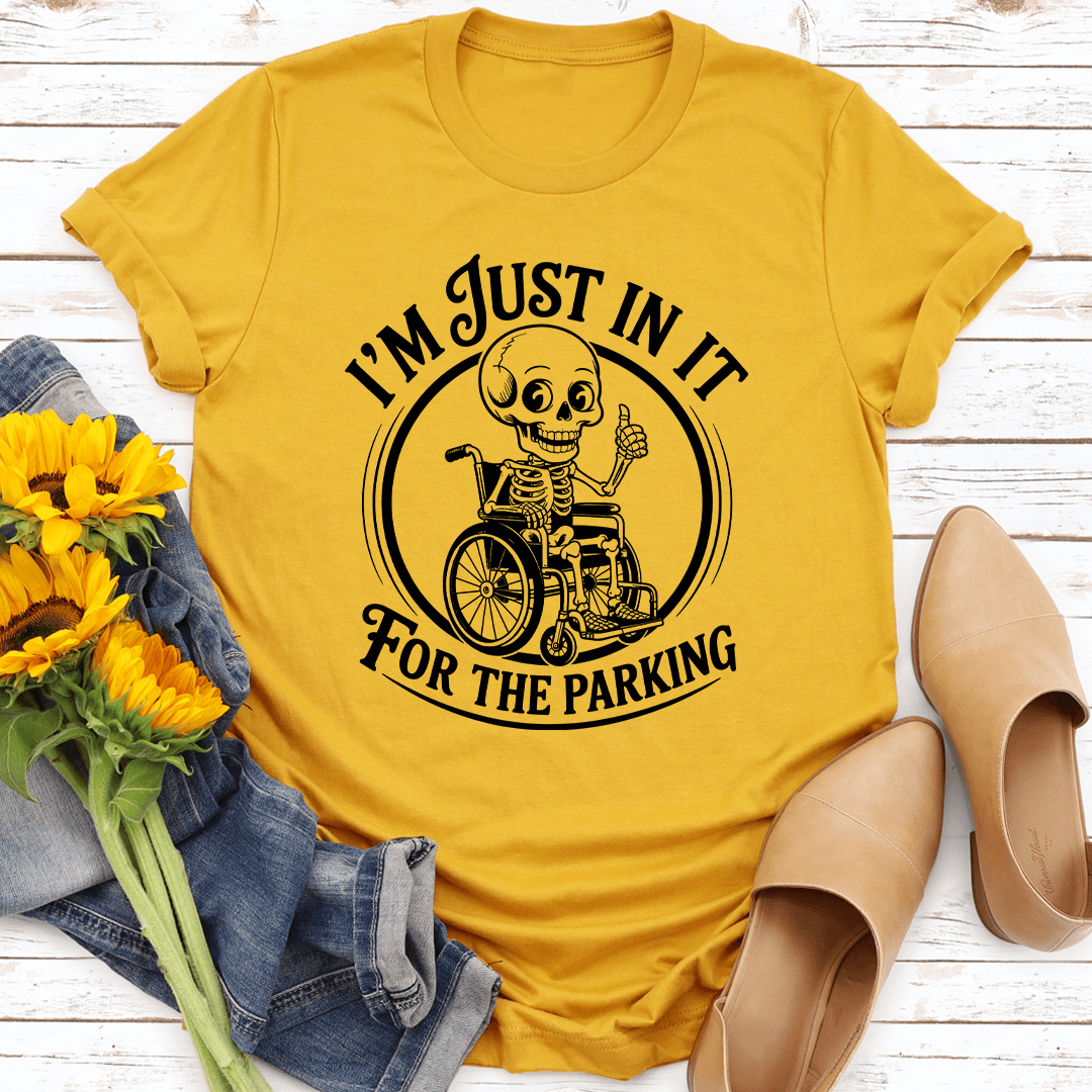 i'm just in it for the parking tee