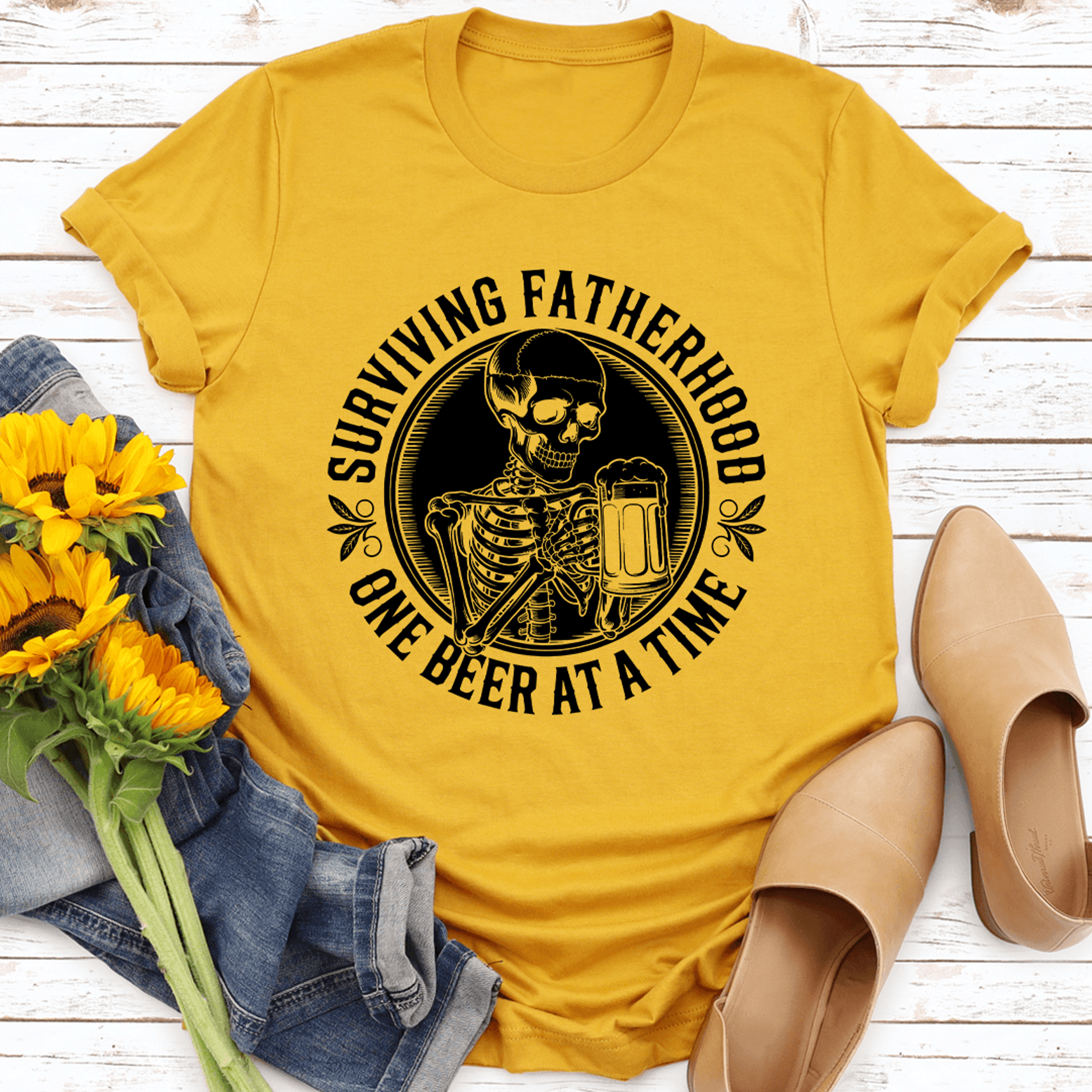 surviving fatherhood one beer at a time tee