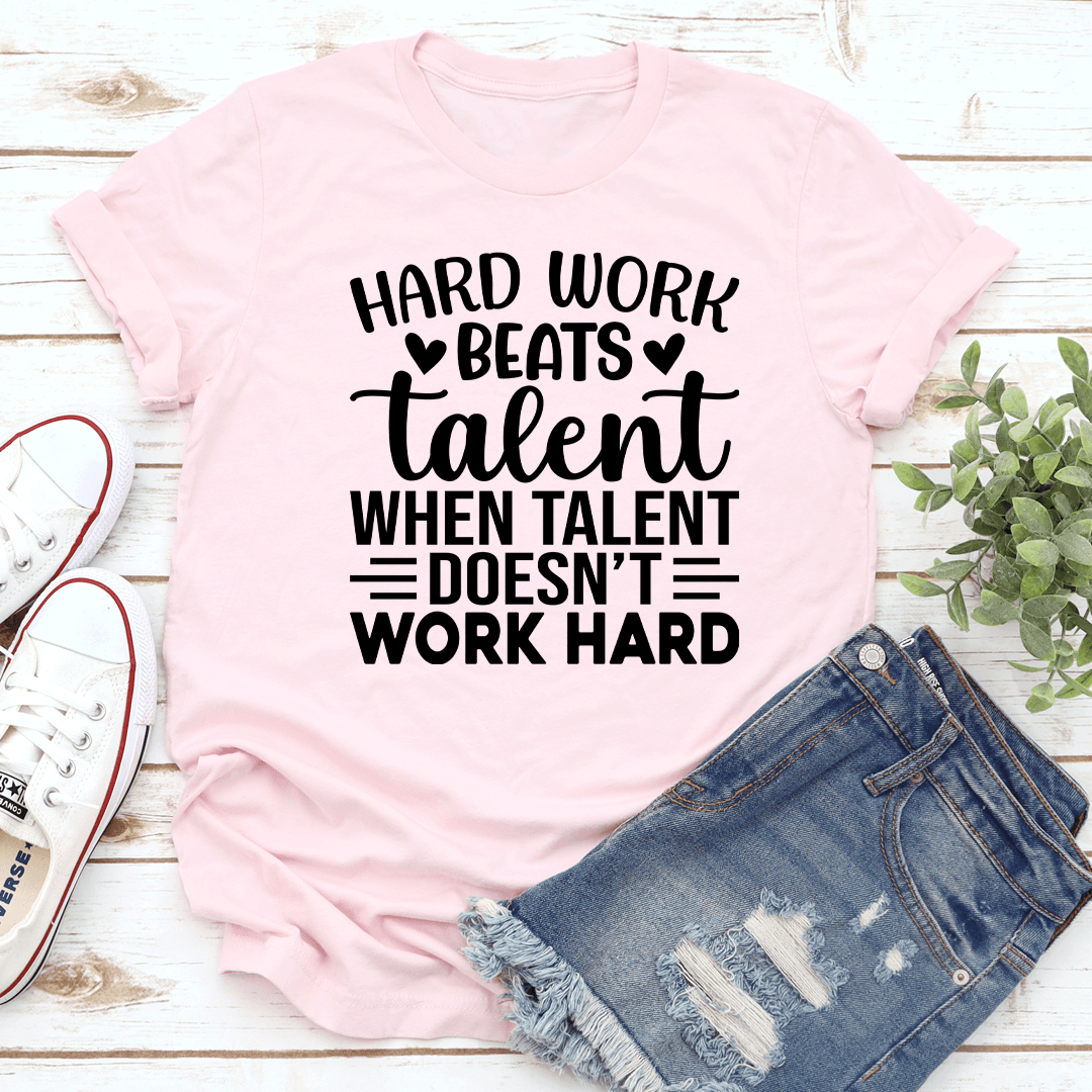 hard work beats talent tee