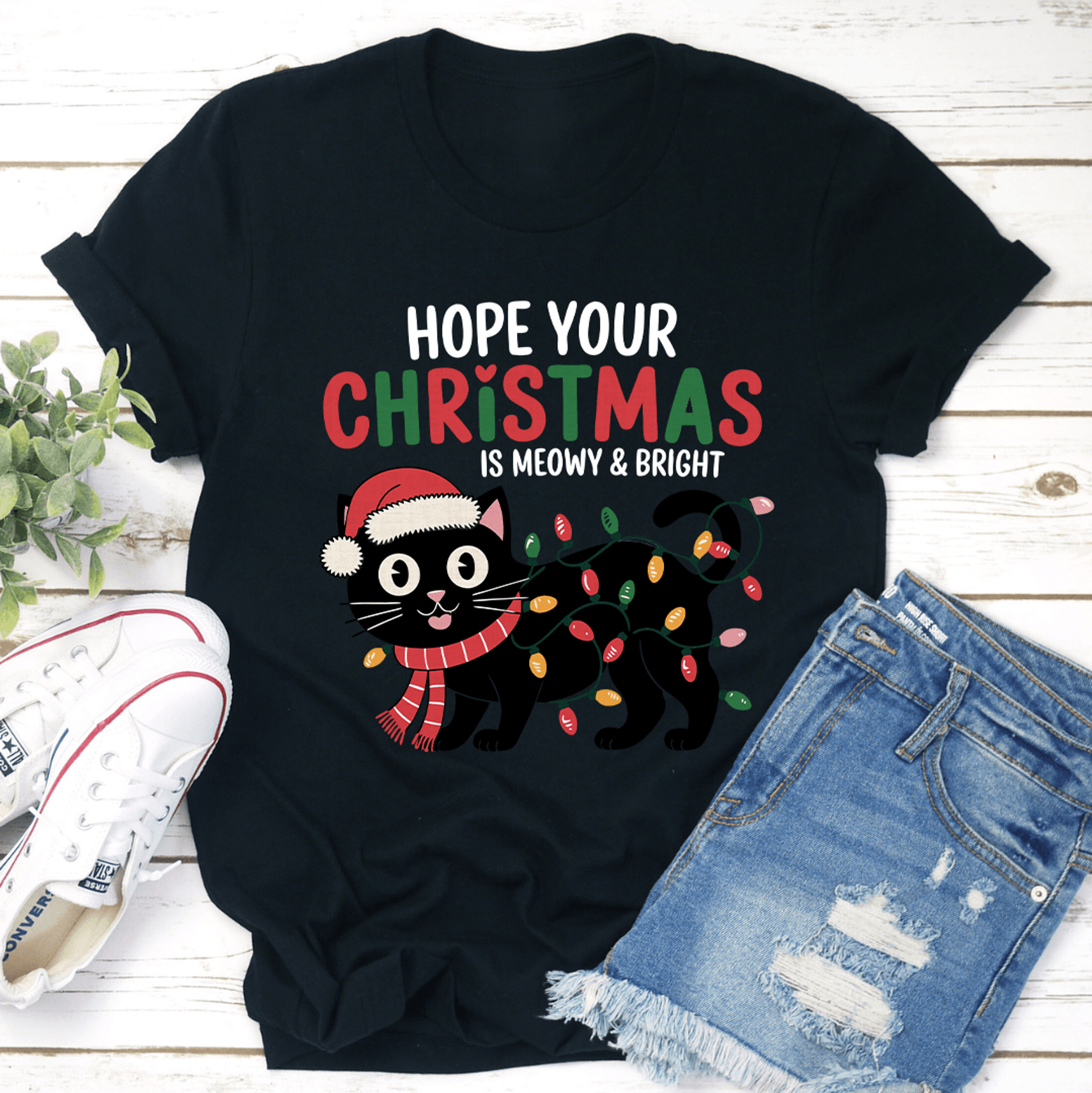 hope your christmas is meowy bright tee