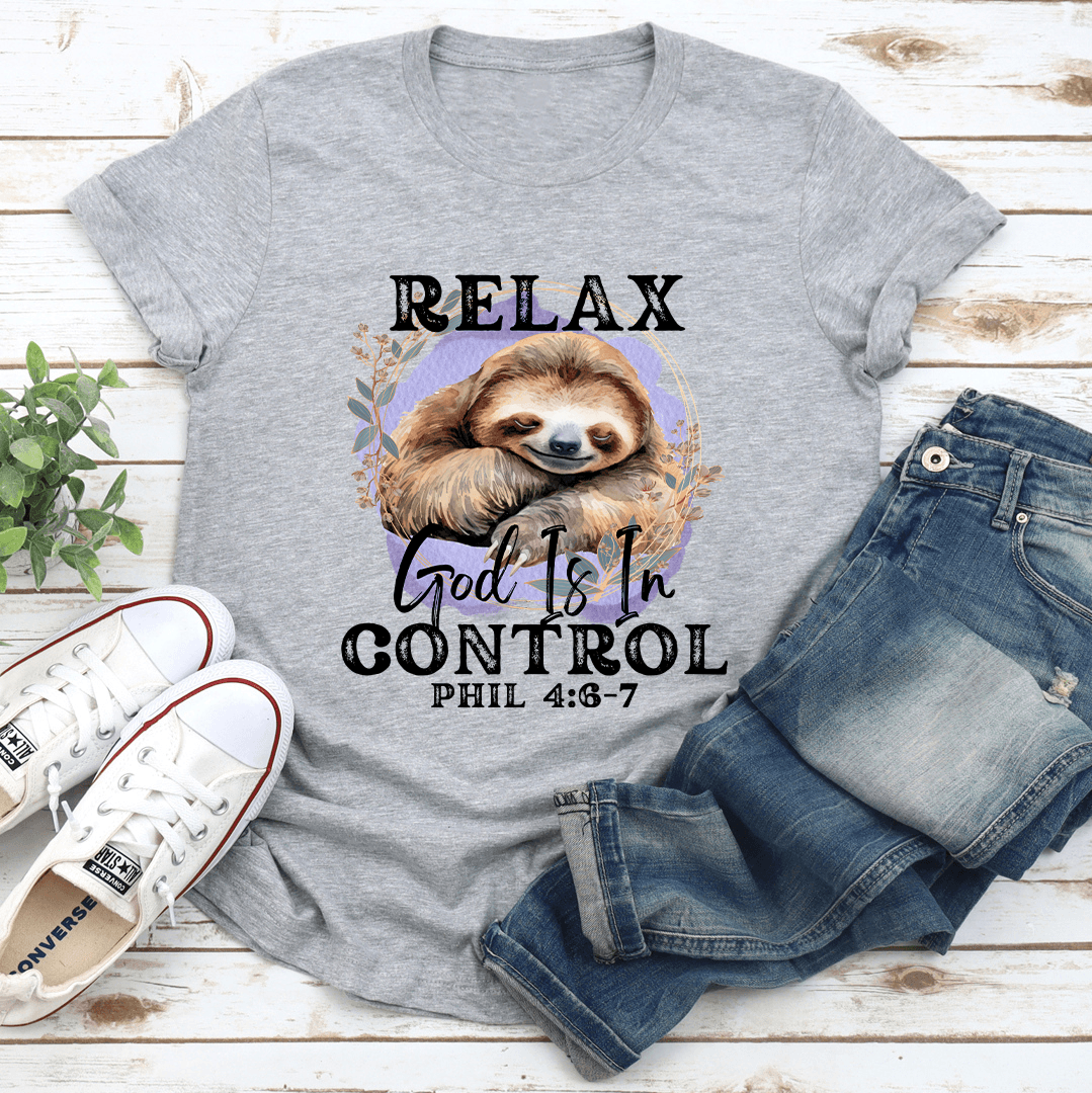 relax god is in control phil 4:6-7 tee