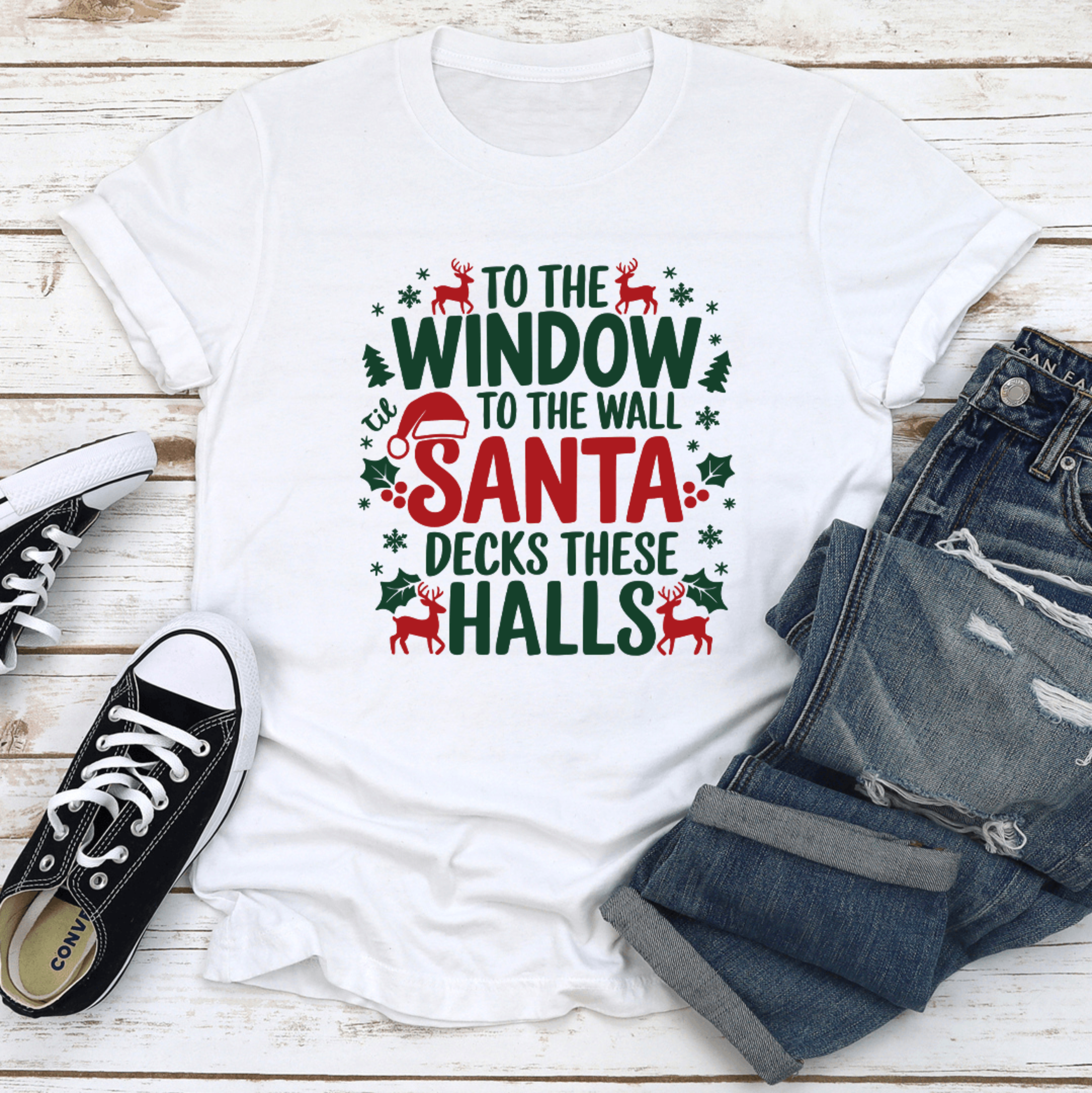 to the window to the wall santa tee