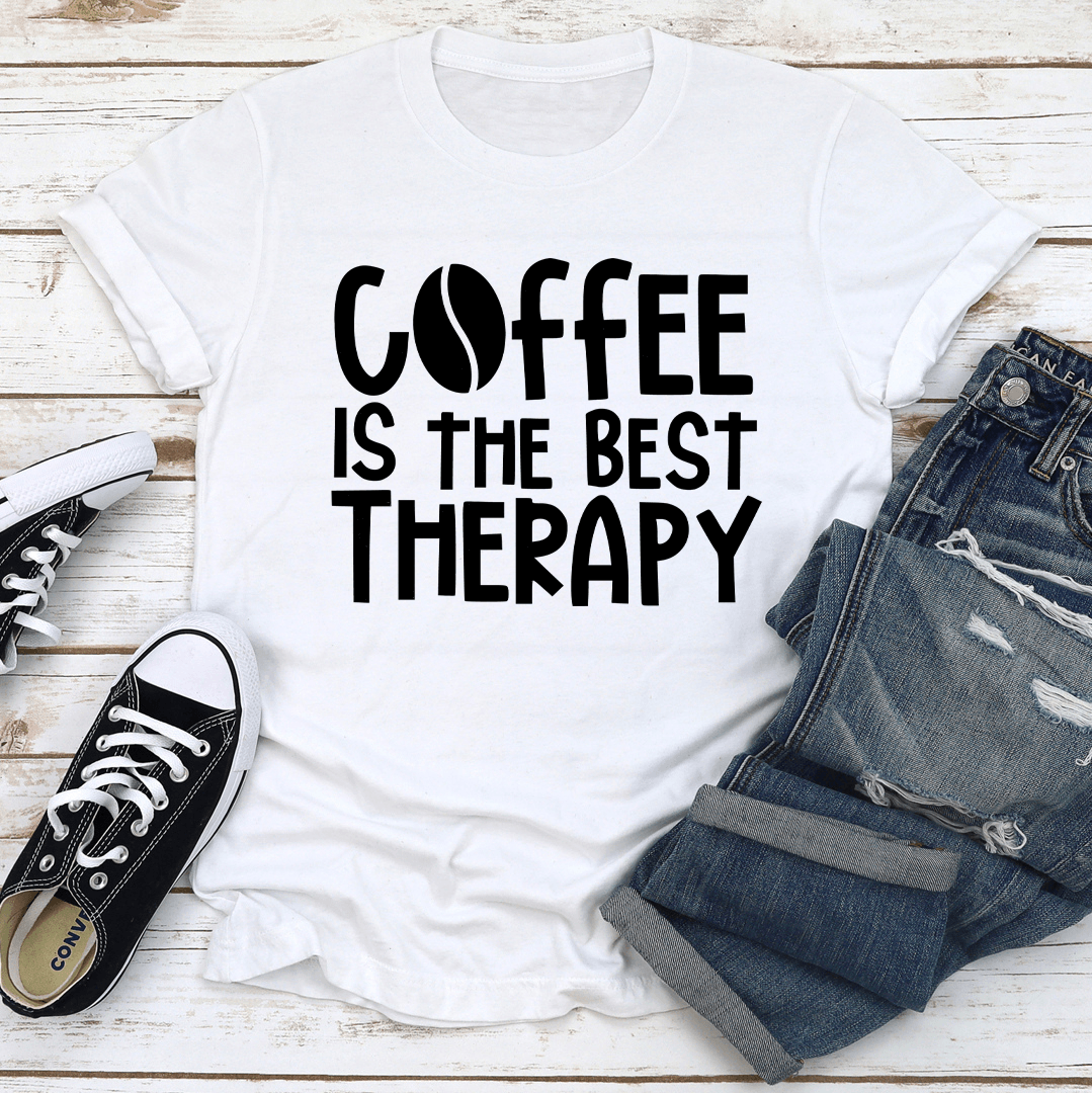 coffee is the best therapy tee