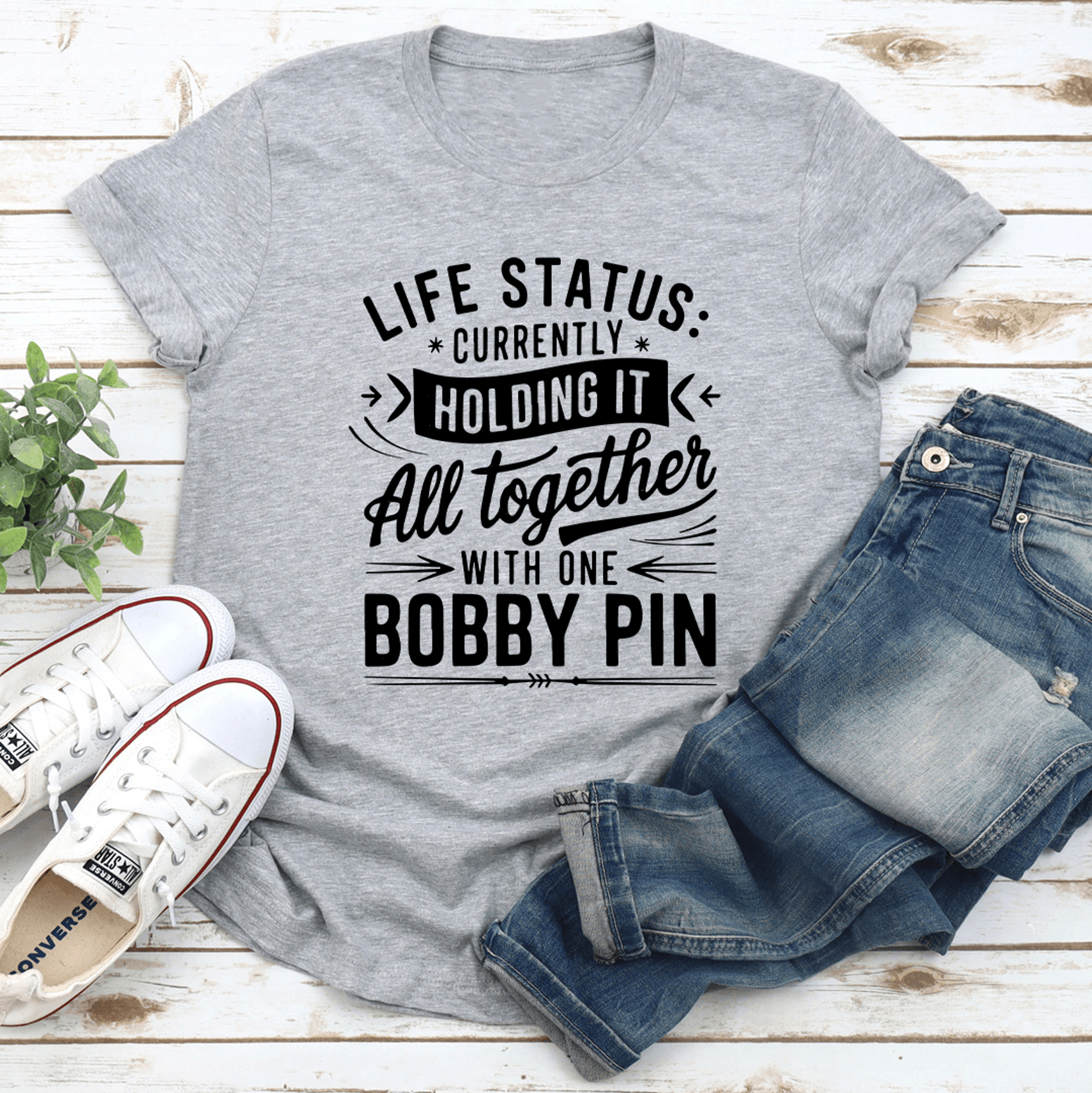 life status currently holding it tee