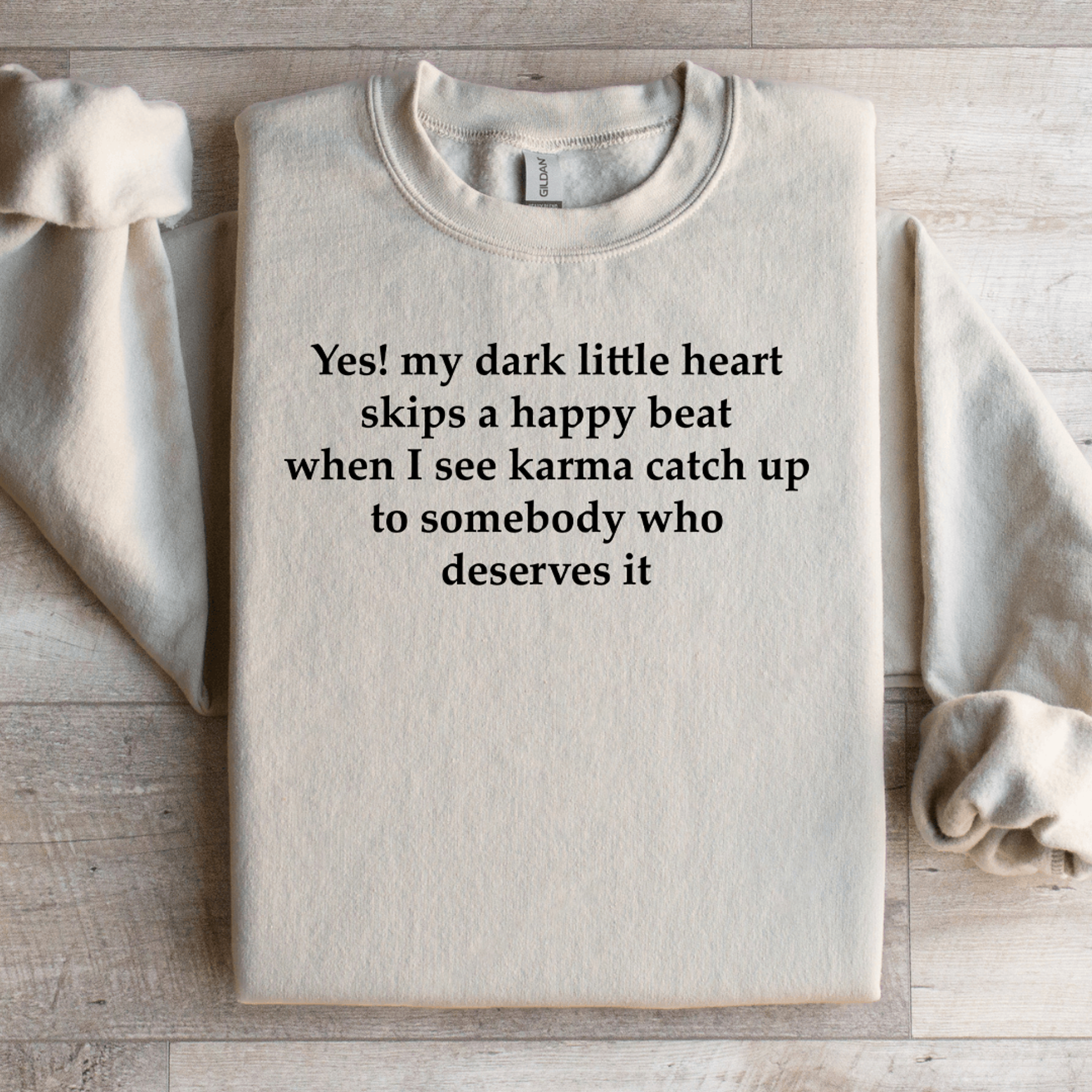yes my dark little heart skips a happy beat sweatshirt